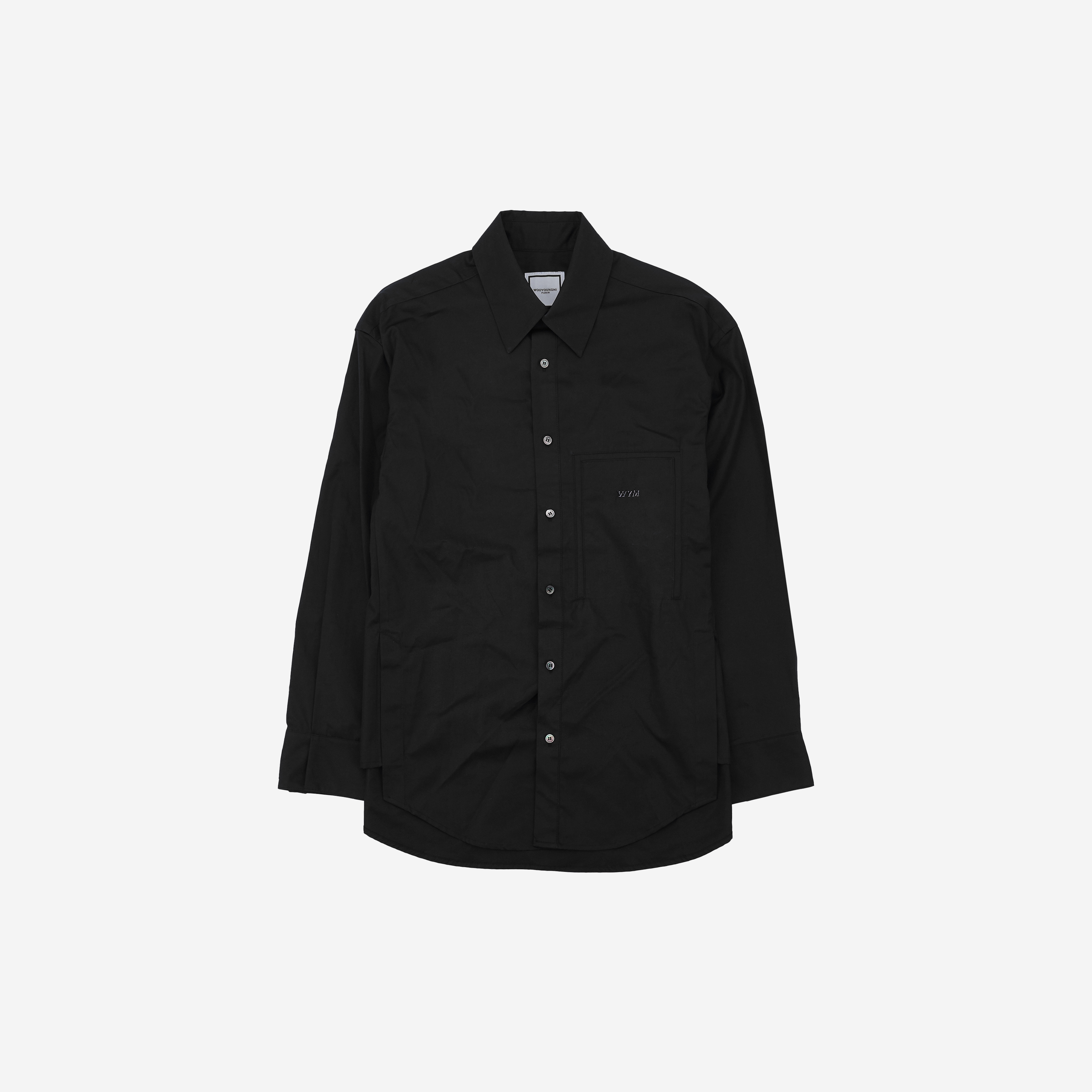 Wooyoungmi Cotton Feather Print Back Logo Shirt Black - 23SS