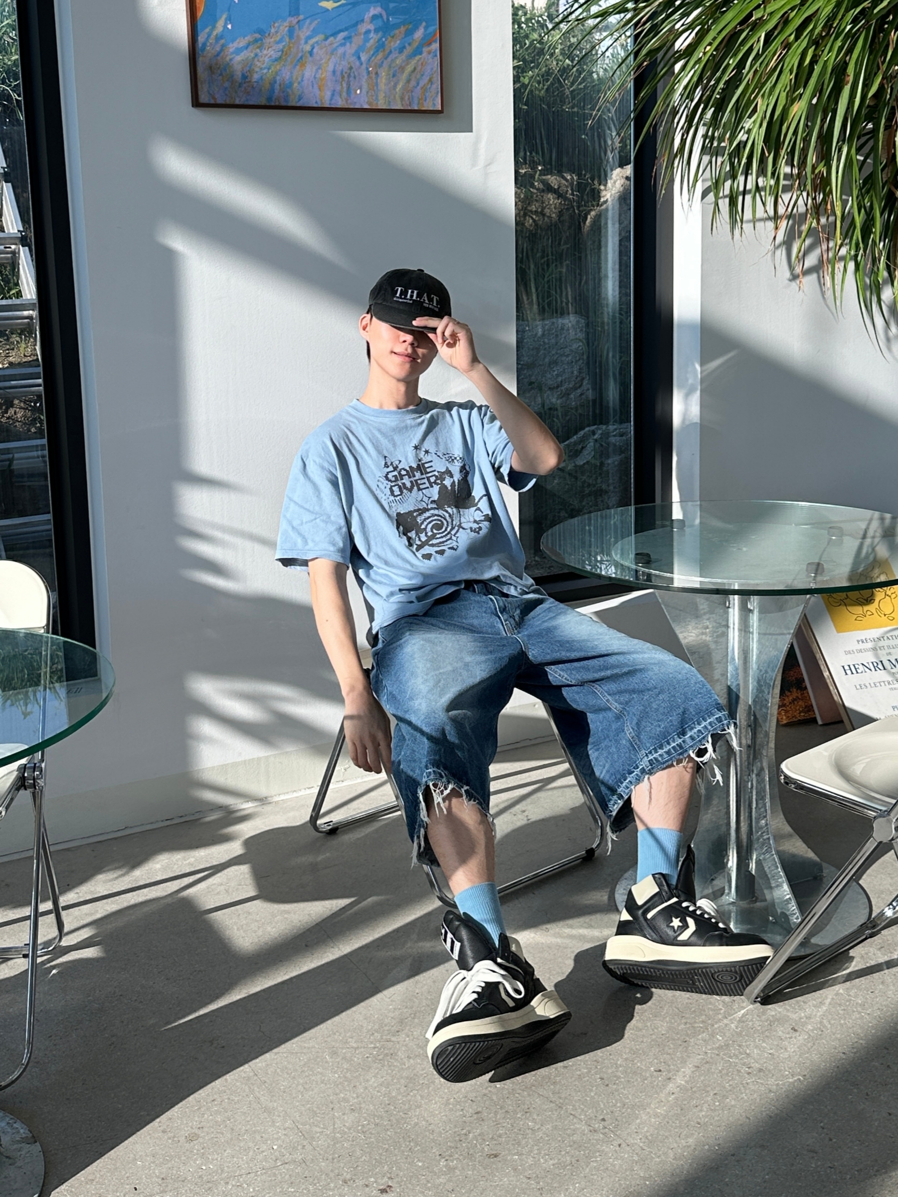 Converse x Drkshdw Turbowpn Black Cream 착용 스타일 - 3