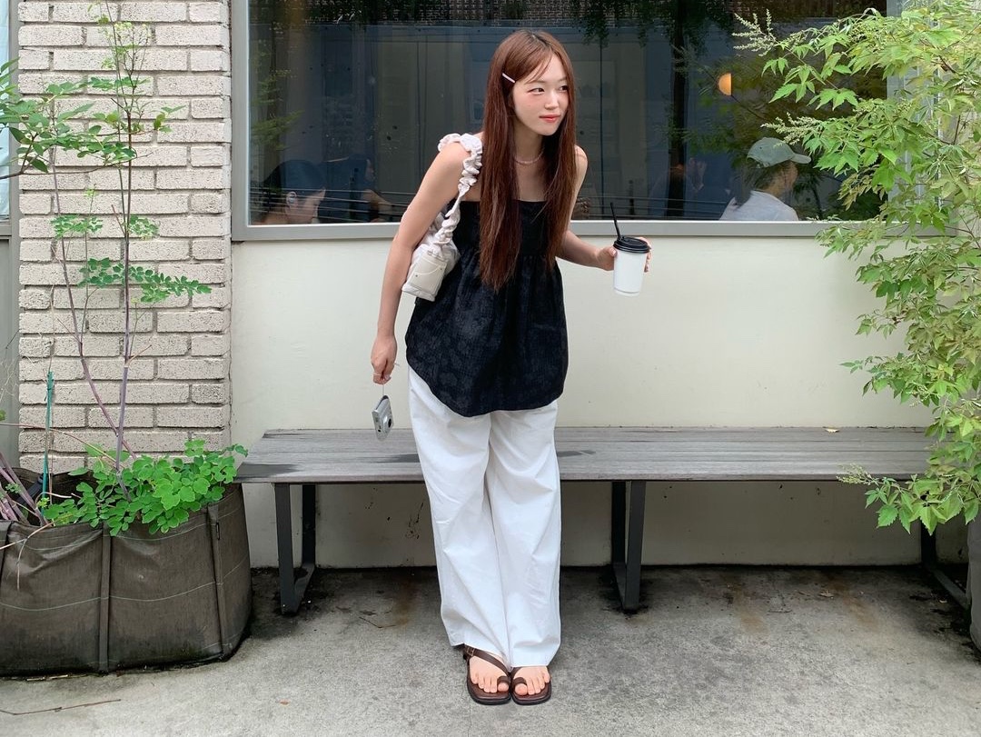 Carlyn Ginna Ivory_H74109010I, Carlyn Ginna Orange_H74109010H 착용 스타일