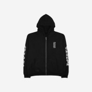 Chrome Vertical Logo Fleece Zip-Up Hoodie Black