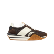 Tom Ford Suede Technical Fabric James Sneaker Ebony Ivory Cream