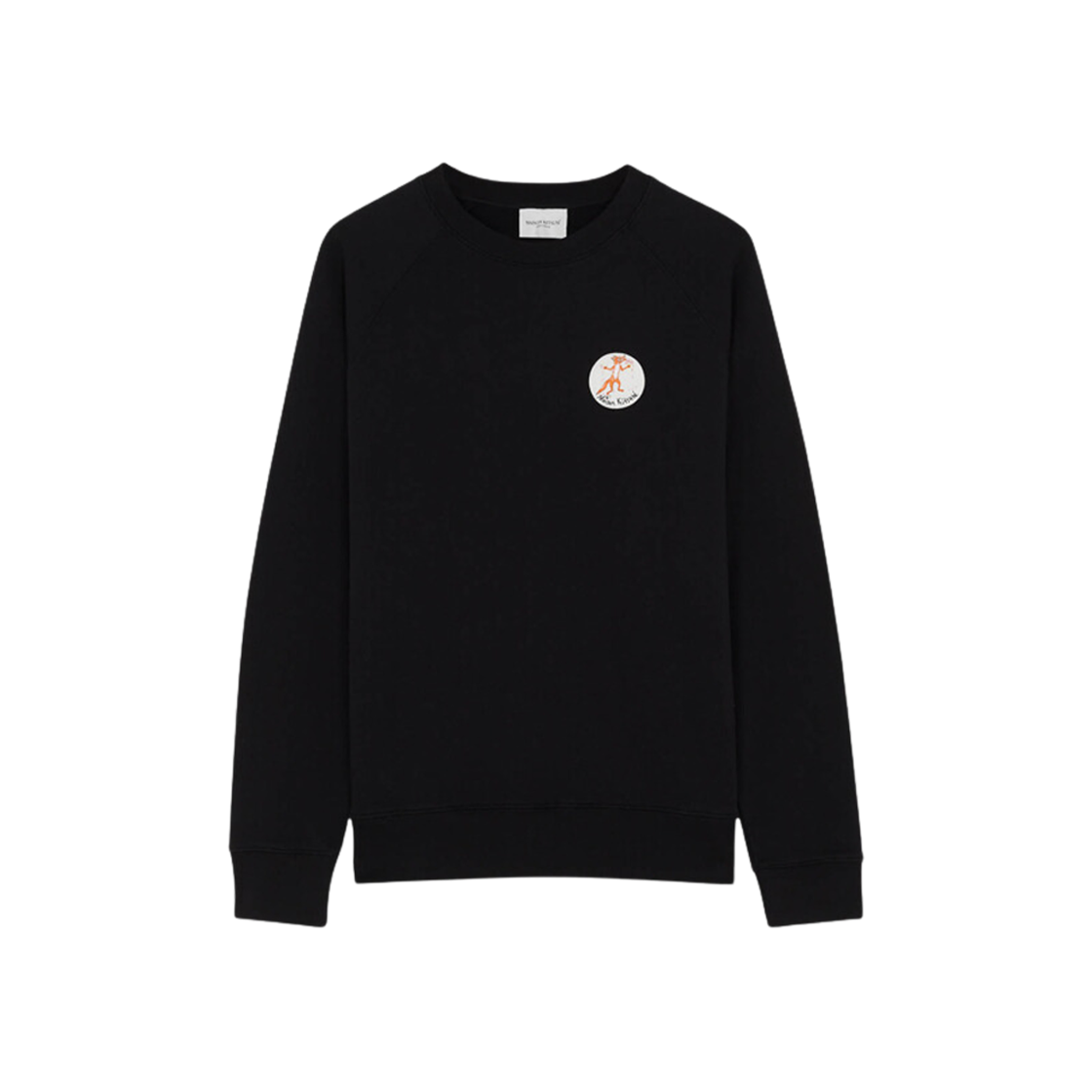 Maison Kitsune x Olympia Le Tan Flower Fox Patch Crew Sweatshirt Black 상세 이미지 1