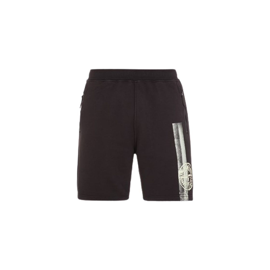 Stone Island 66865 Stripes Three Print Loose Fit Bermuda Shorts Black - 24SS 상세 이미지 1