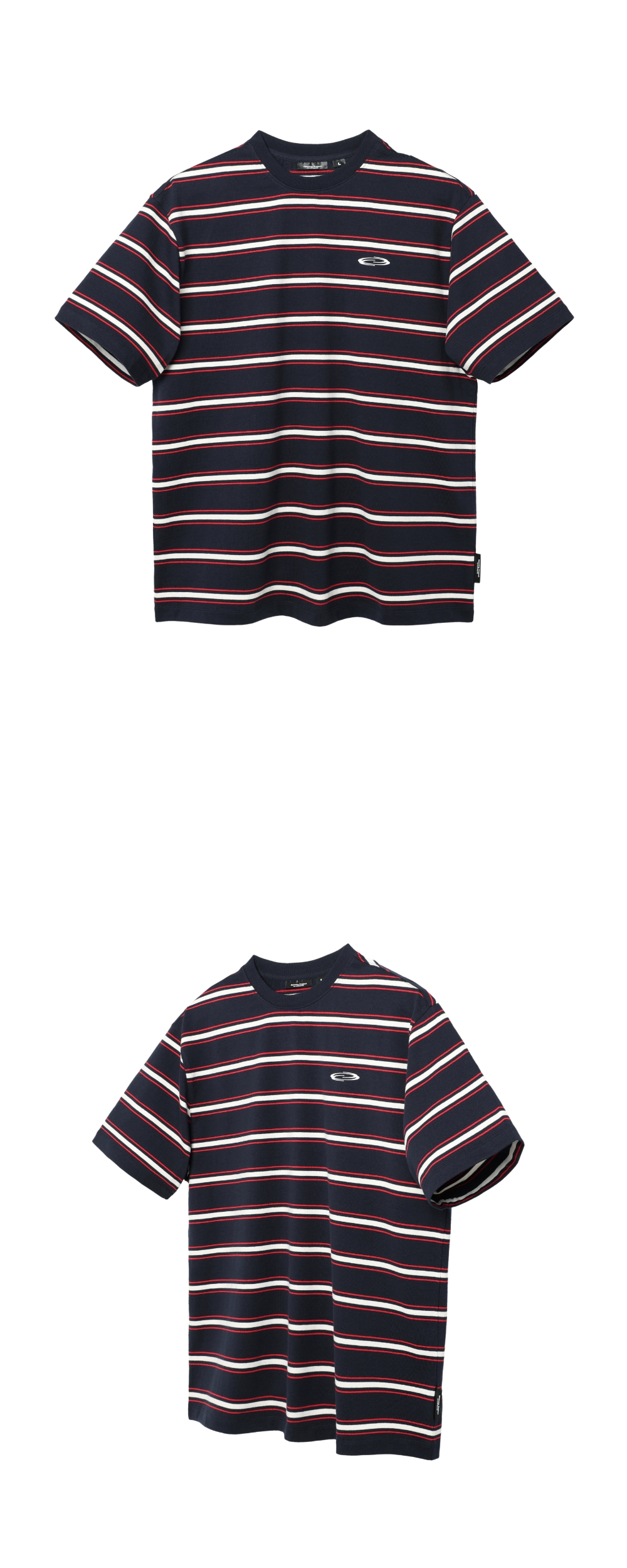 【Opening Project】Small Logo Multi Stripe T Shirt /追跡付 Small Logo Multi Stripe T Shirt - Navy - OPENING PROJECT