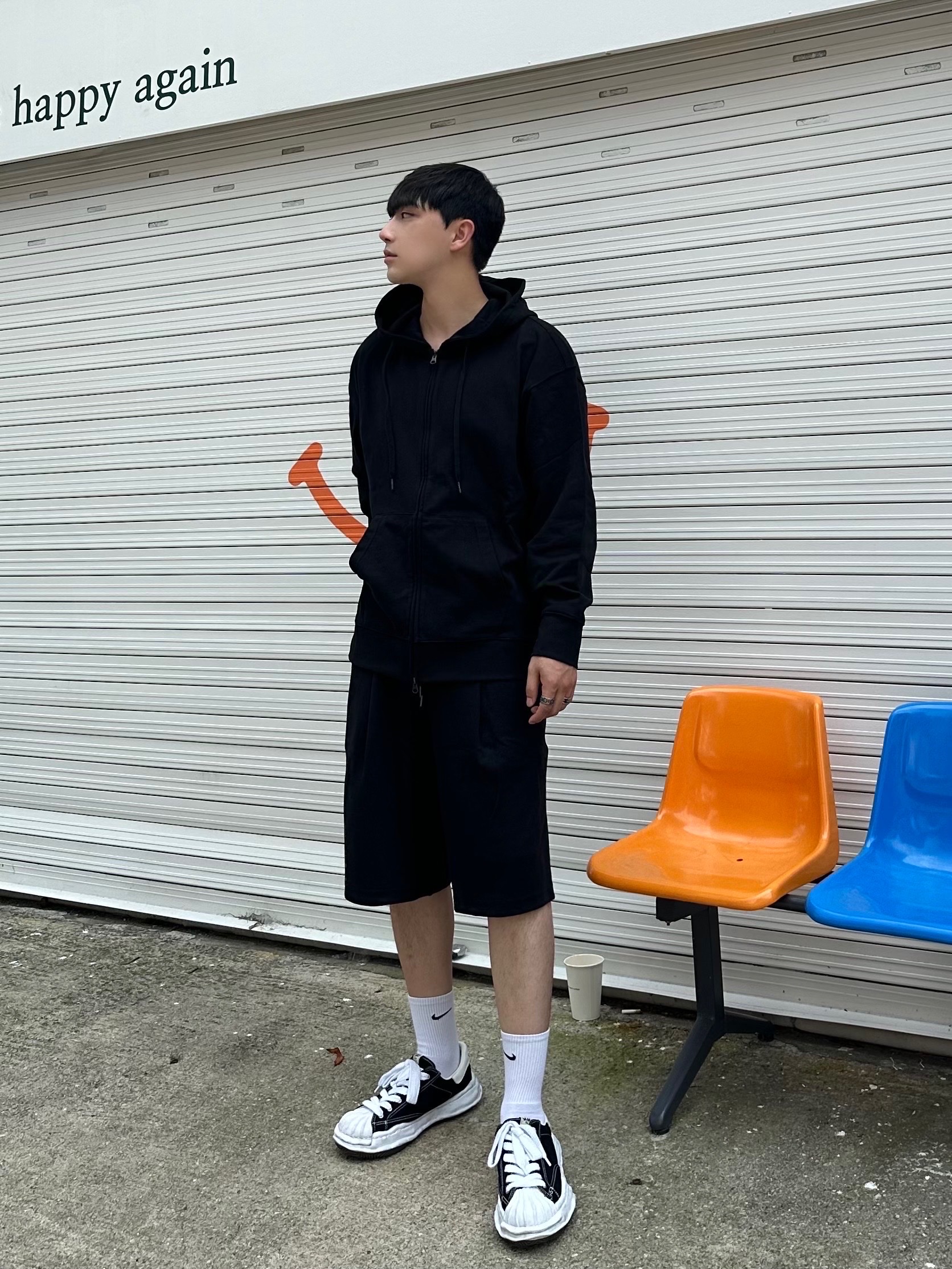 Maison Mihara Yasuhiro Peterson OG Sole Canvas Low Sneakers Black 착용 스타일 - 1