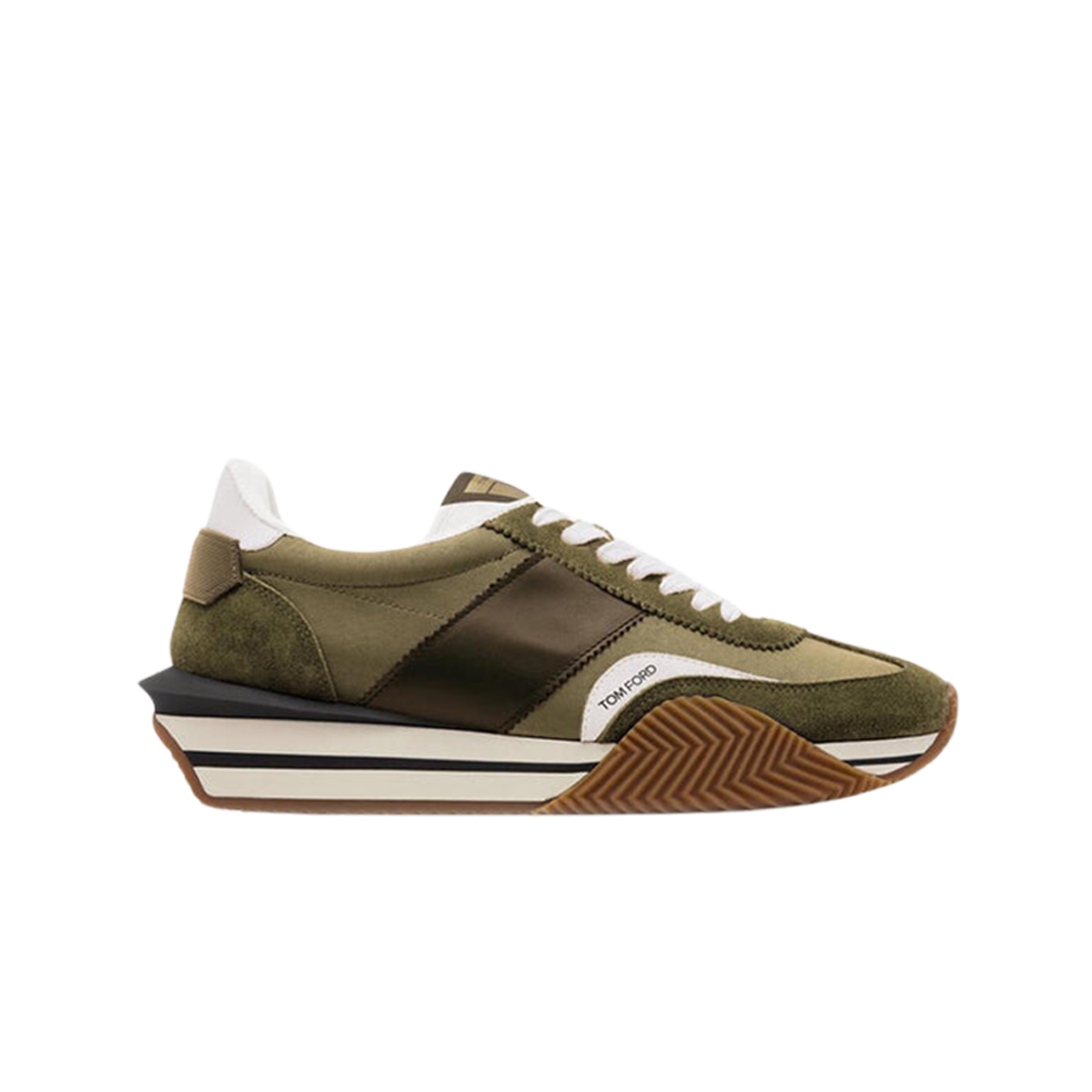 J1292-LCL134N-5E002 Tom Ford Suede Technical Fabric James Sneakers Khaki Military