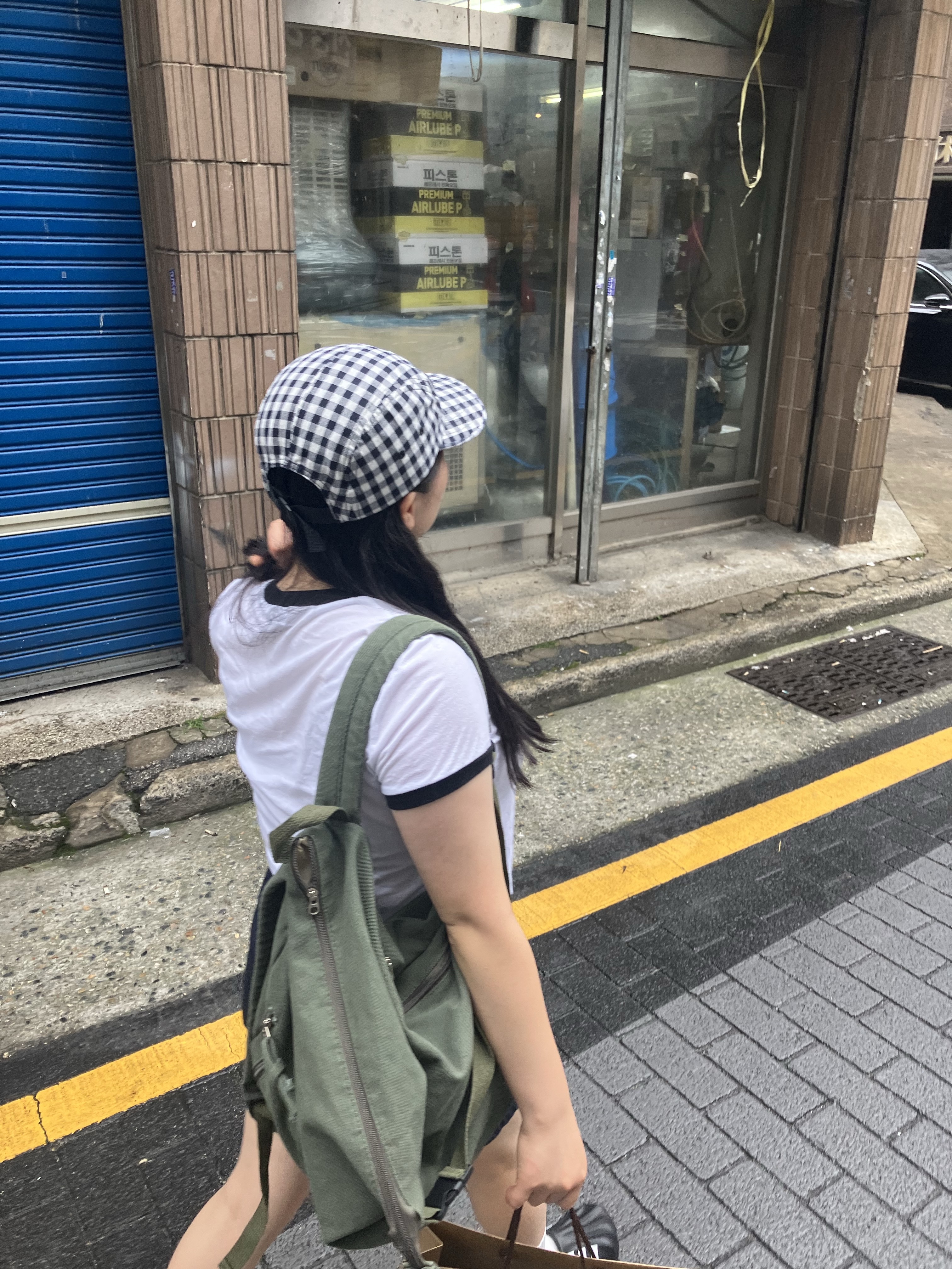 Supreme Gingham Camp Cap Black - 23SS 착용 스타일 - 2