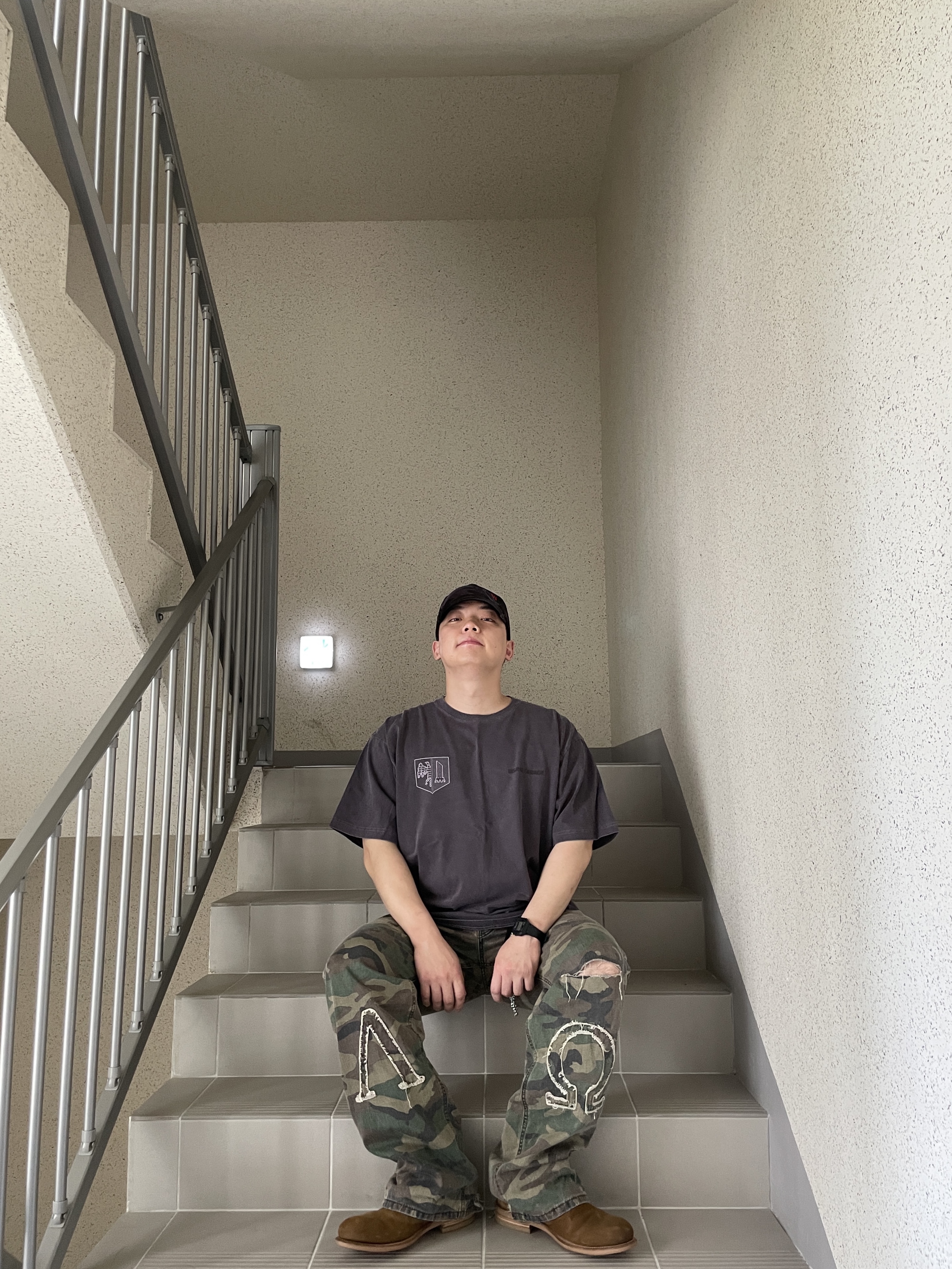 ETCE New Vision Camo Cap Night Jungle 착용 스타일 - 6