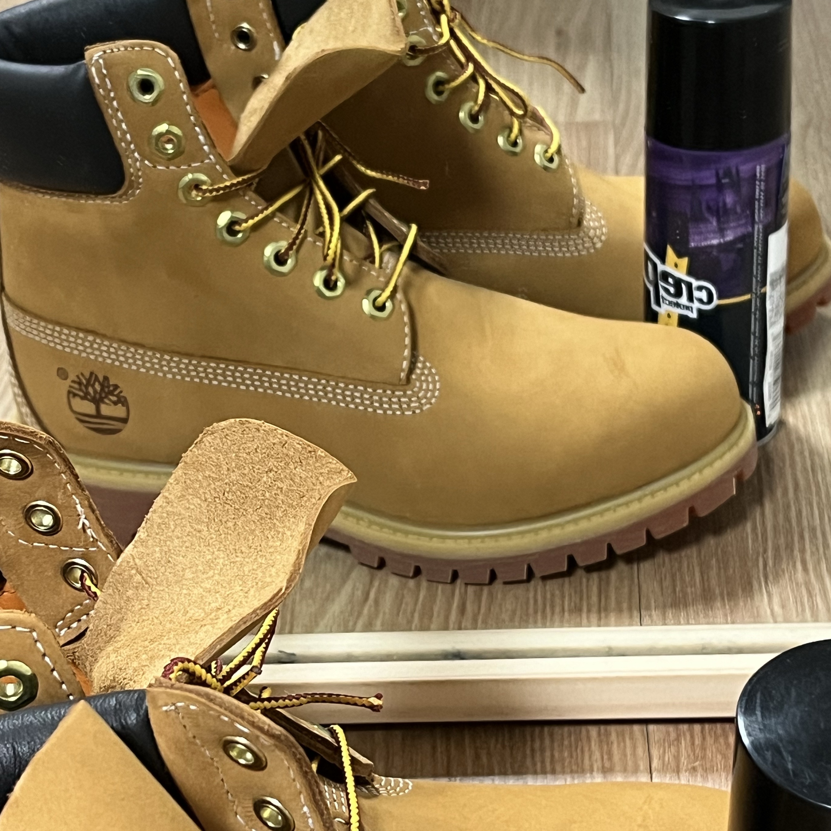 Timberland Premium 6 inch Waterproof Boot Wheat Nubuck - Wide 착용 스타일