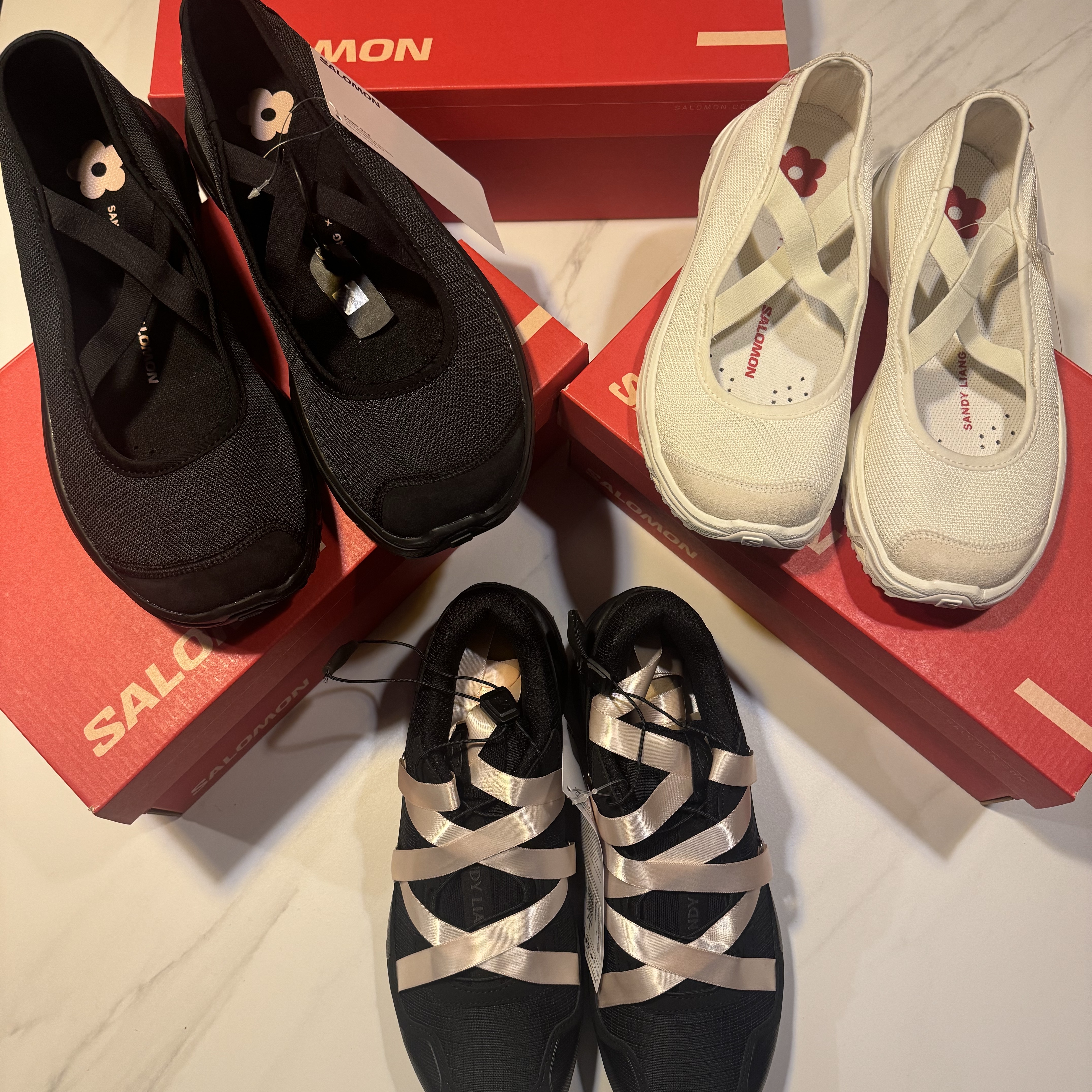 Salomon x Sandy Liang RX Marie Jeanne Black, Salomon x Sandy Liang RX Marie Jeanne Vanilla Ice 착용 스타일 - 1