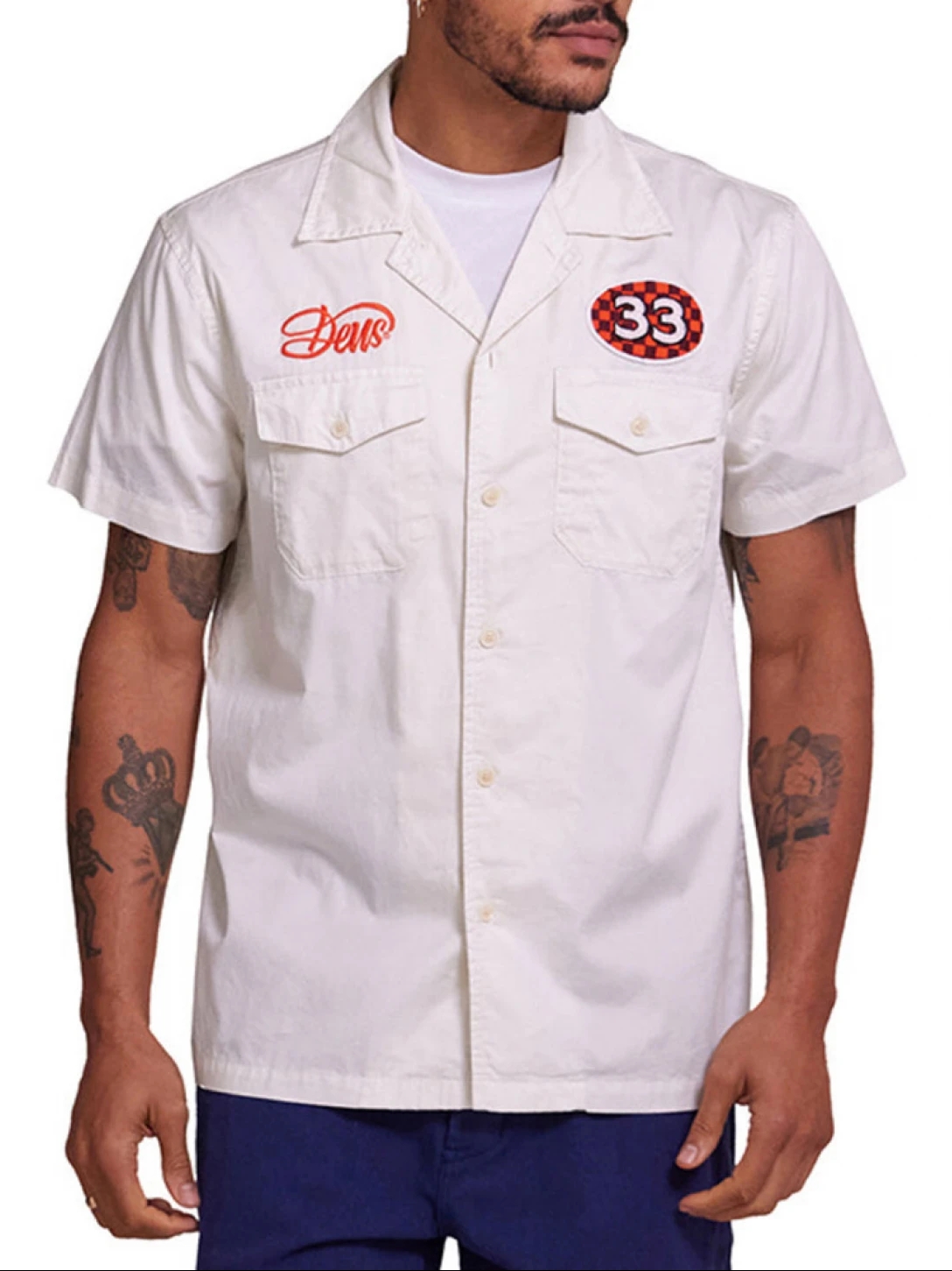 Deus Ex Machina Foreman Shirt Vintage White 착용 스타일 - 1
