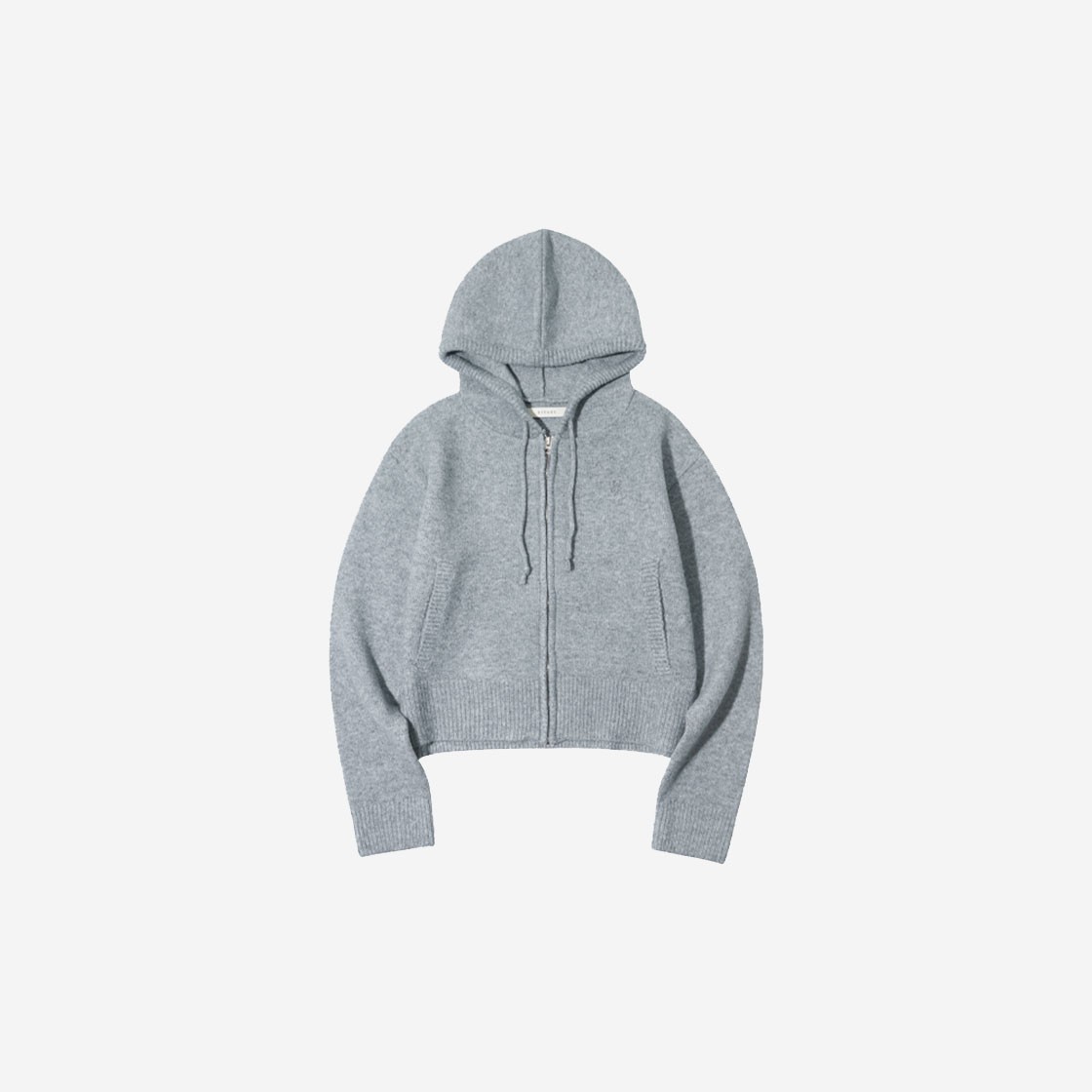 Siyazu SIKN2089 Essential Knit Hood Zip Up Gray 상세 이미지 1