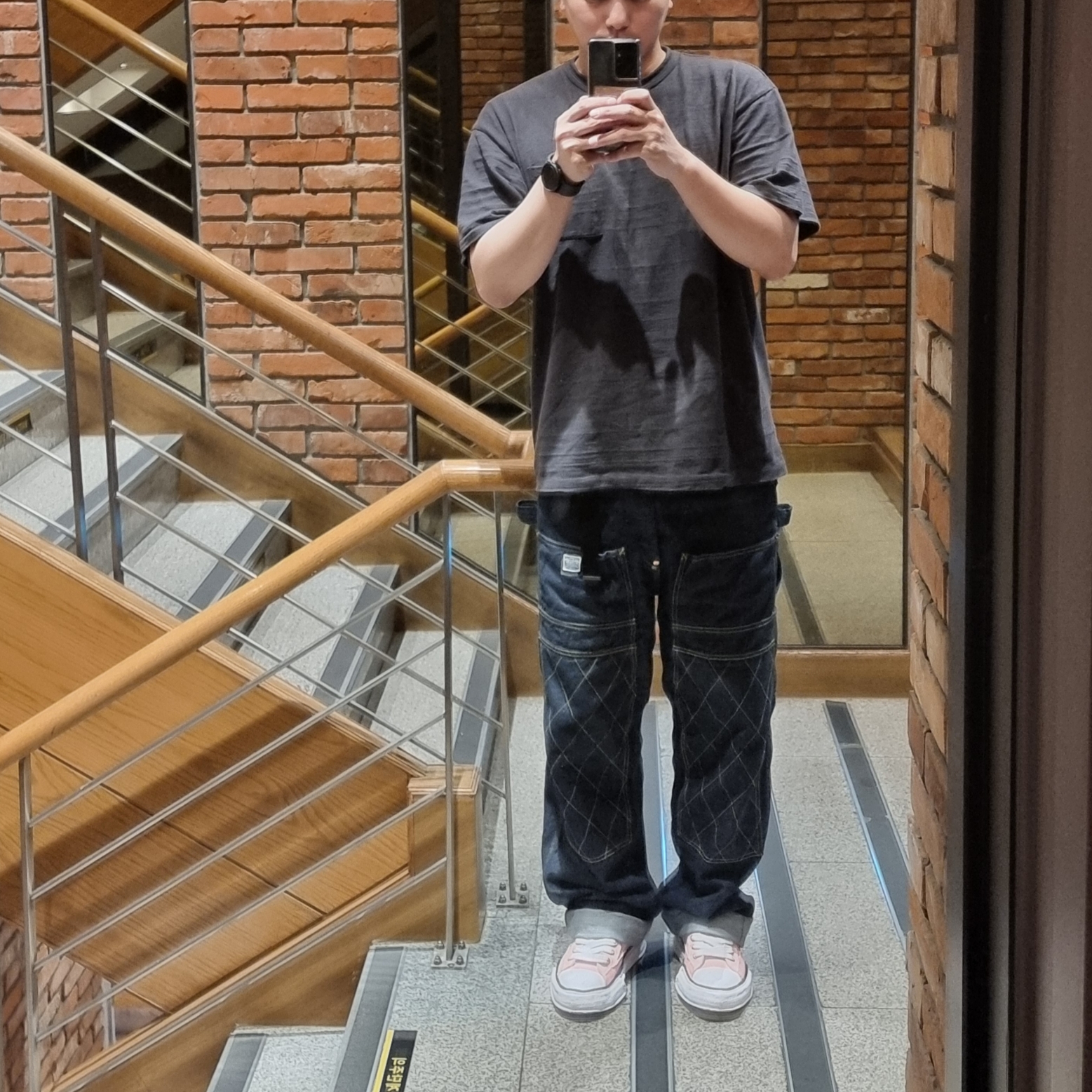 Kapital 11.5 oz. Denim Lumber Pants Indigo, Human Made Graphic T-Shirt #11 Black 착용 스타일
