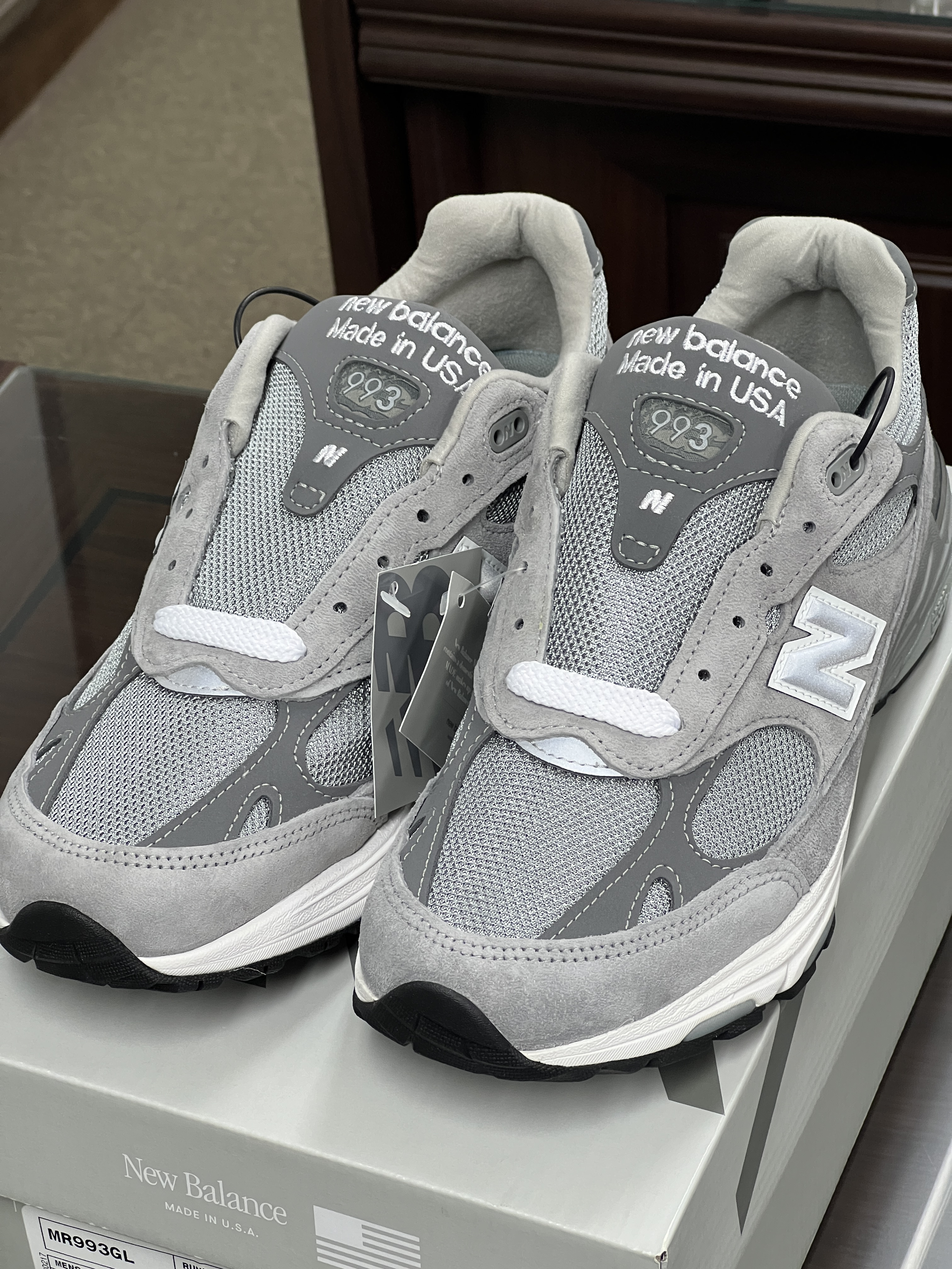 New Balance 993 Made in USA Grey - D Standard 착용 스타일 - 2