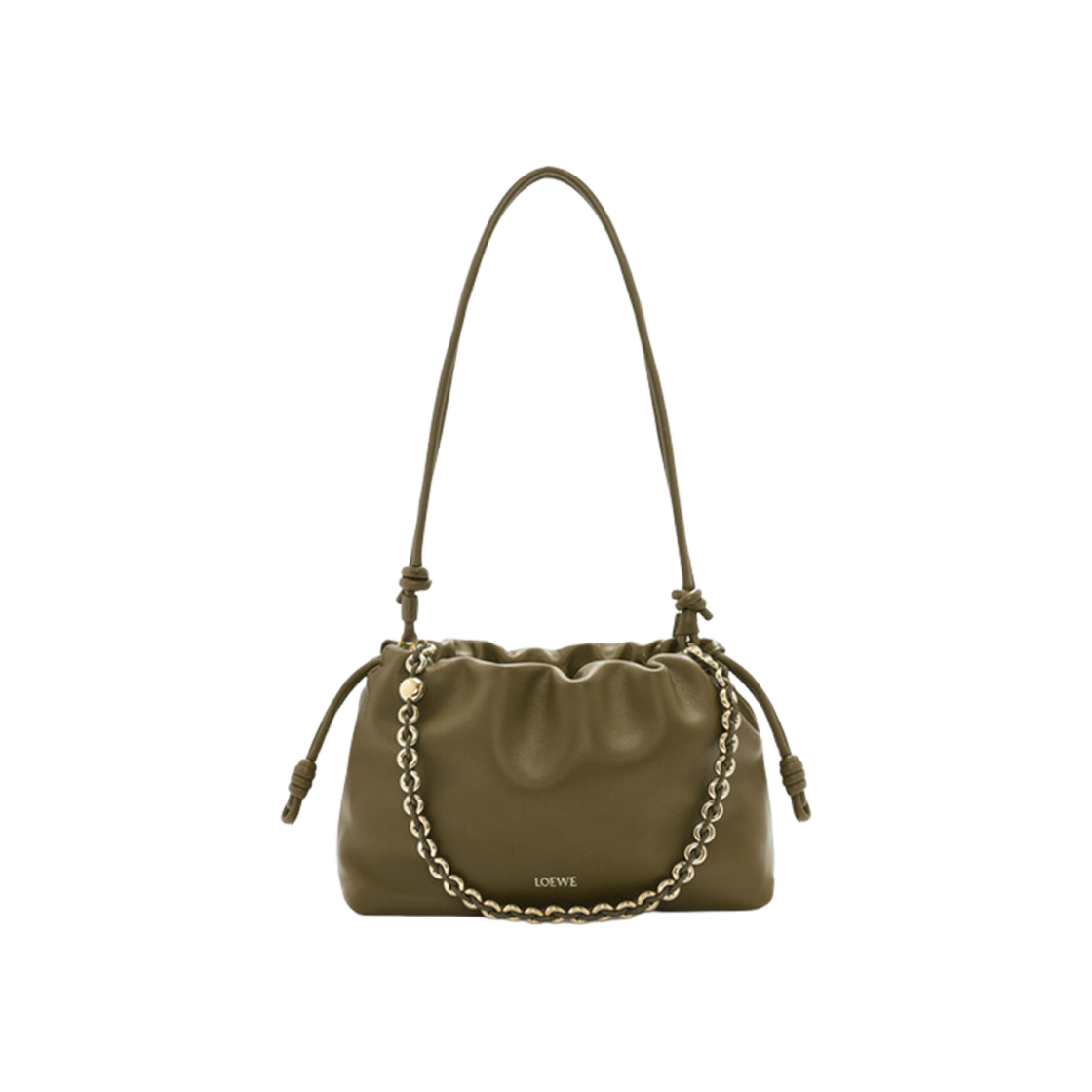 Loewe Medium Flamenco Purse Bag In Mellow Nappa Lambskin Dark Khaki Green 상세 이미지 4