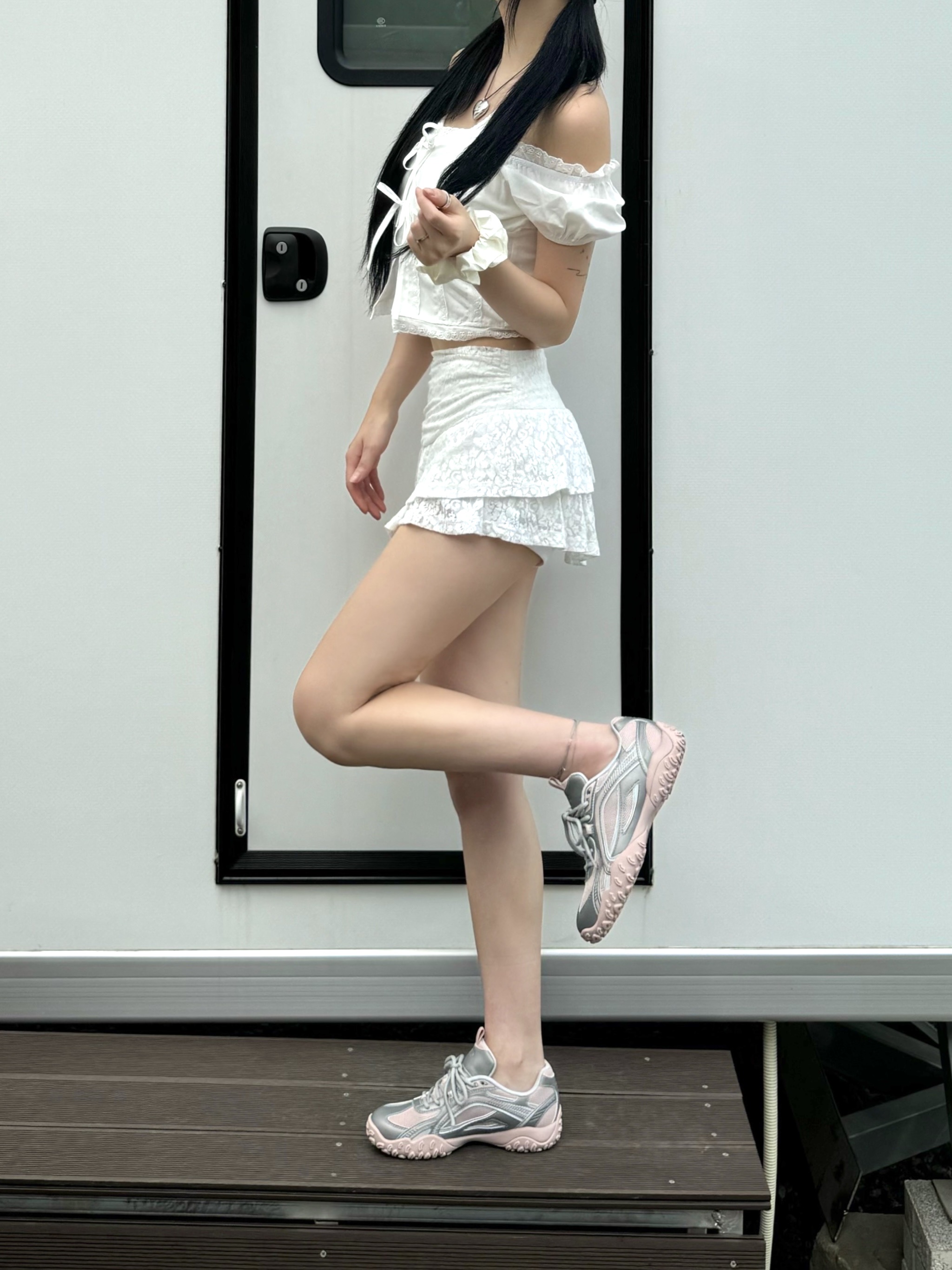Fila Echappe MS Silver Moon 착용 스타일 - 2