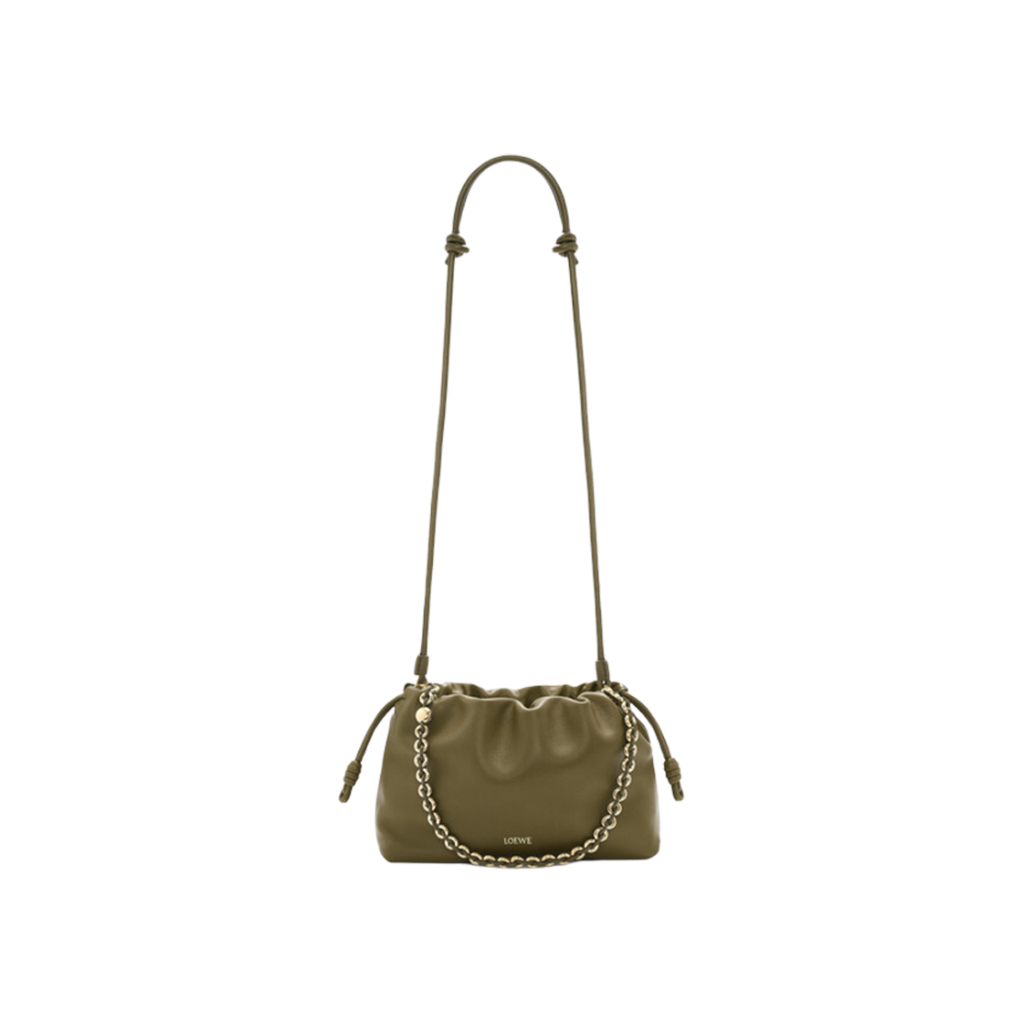 Loewe Medium Flamenco Purse Bag In Mellow Nappa Lambskin Dark Khaki Green 상세 이미지 5