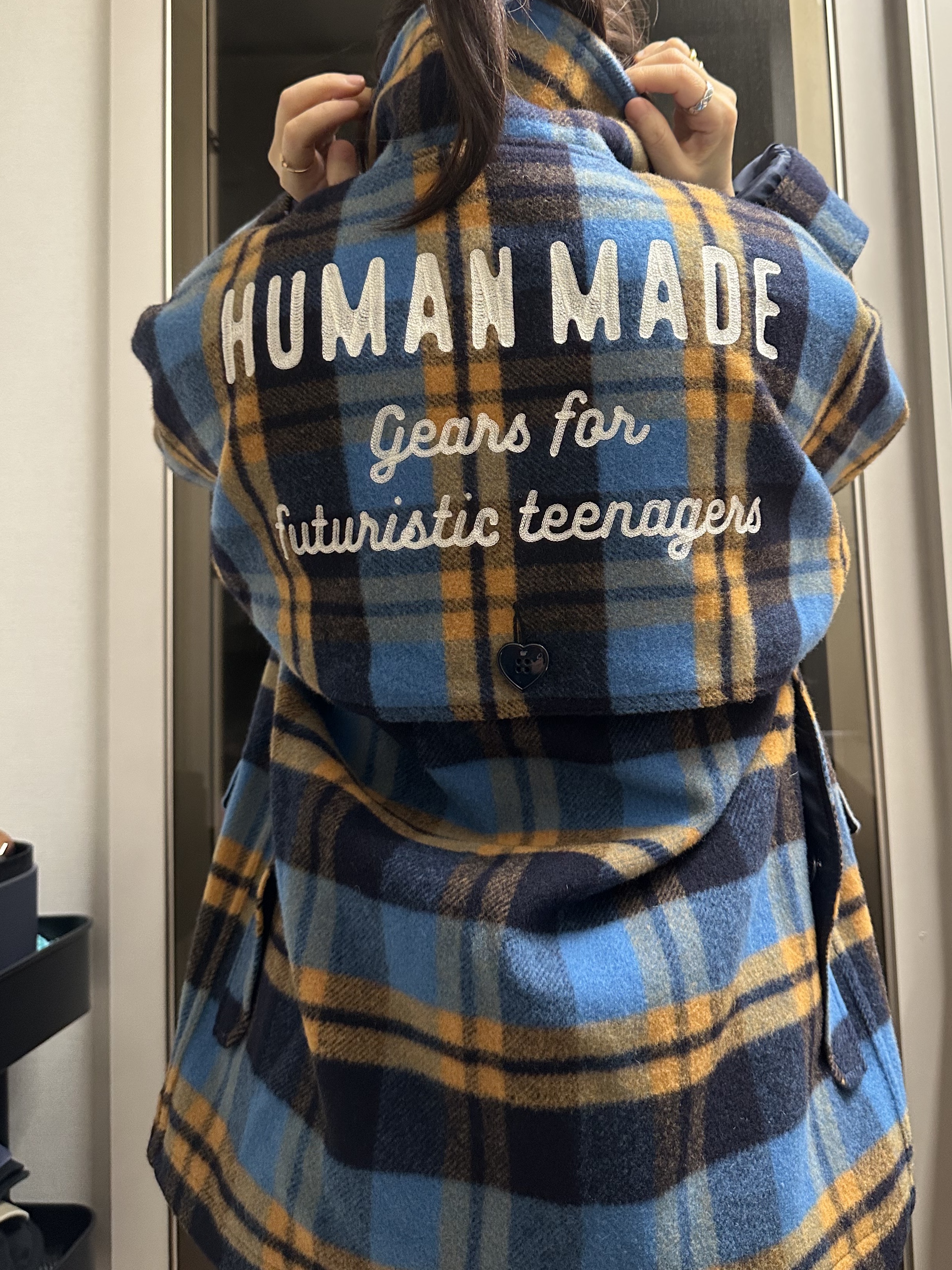 Human Made Hunting Jacket Blue 착용 스타일 - 3