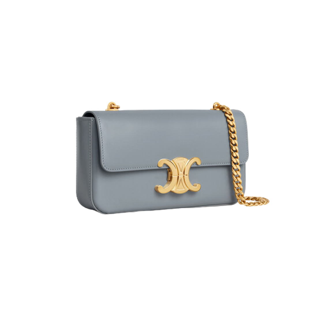 Celine Chain Shoulder Bag Claude In Shiny Calfskin Blue Grey 상세 이미지 2