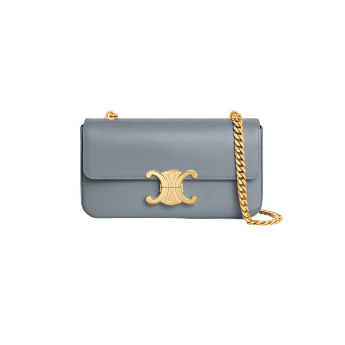 Celine Chain Shoulder Bag Claude In Shiny Calfskin Blue Grey 상세 이미지 1