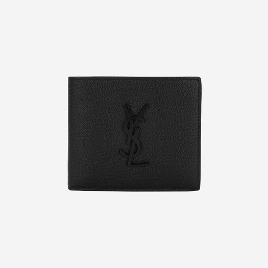 Saint Laurent Cassandre East/West Wallet in Grain De Poudre Embossed Leather Black