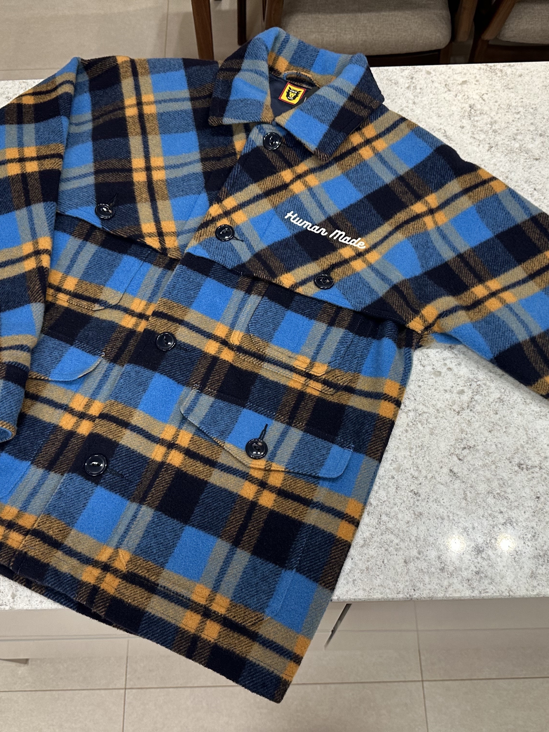 Human Made Hunting Jacket Blue 착용 스타일 - 5