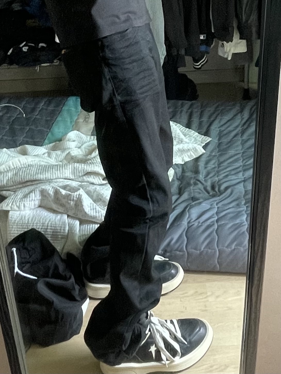 Converse x Drkshdw Turbowpn Black Cream 착용 스타일