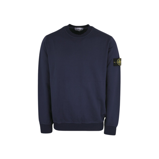 Stone Island 64052 Cotton Stretch Fleece Garment Dyed Sweatshirt Royal Blue - 22SS