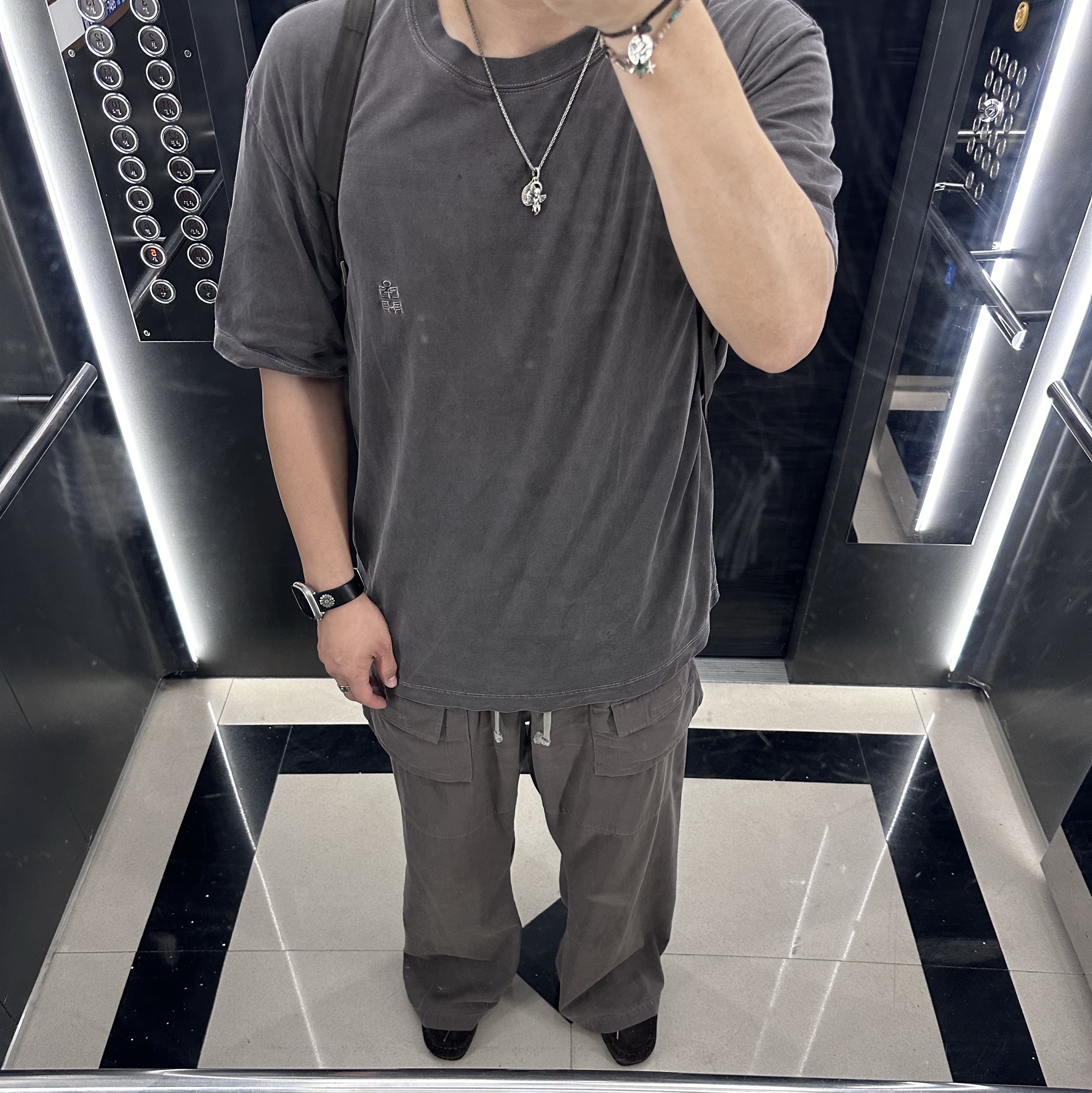 Polyteru Human Index Human Regular 1/2 T-Shirt Dyed Purple Gray, [프리오더] Polyteru 925 Silver Pendant Baby Angel 착용 스타일