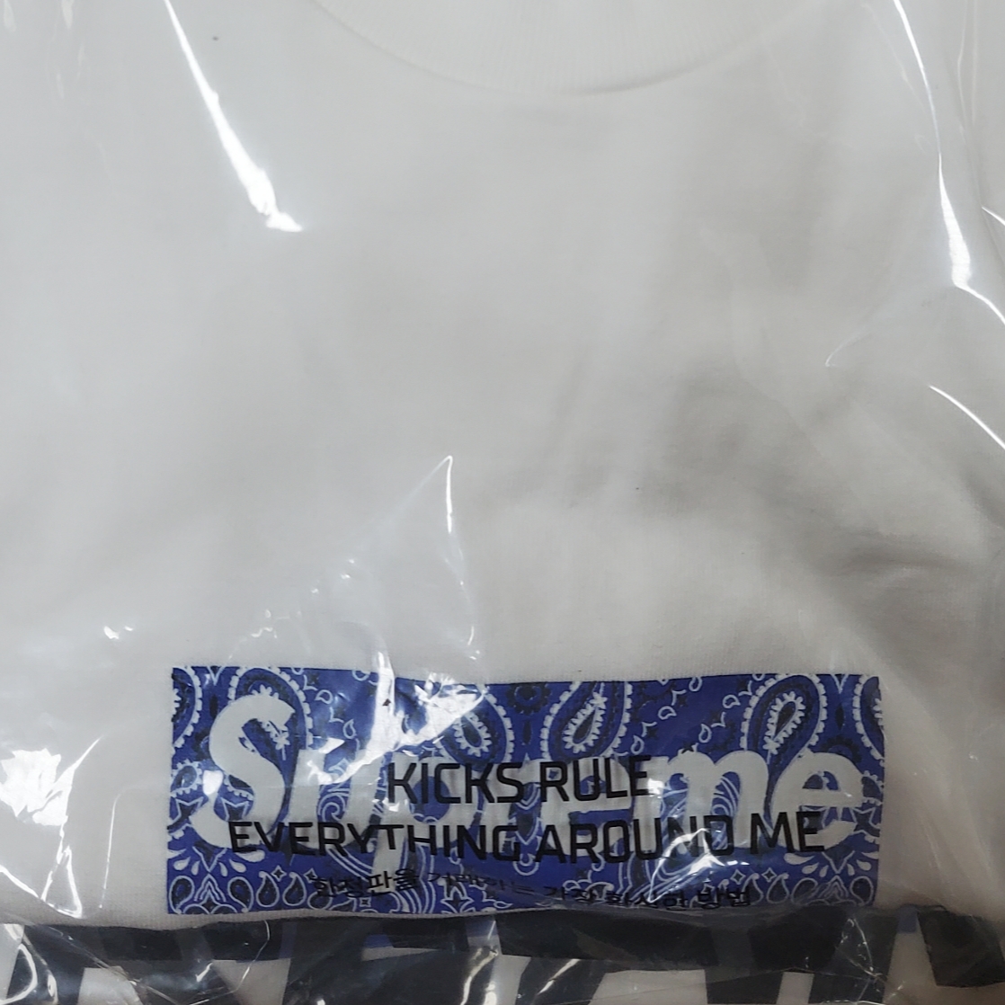 Supreme Bandana Box Logo T-Shirt White - 19FW 착용 스타일