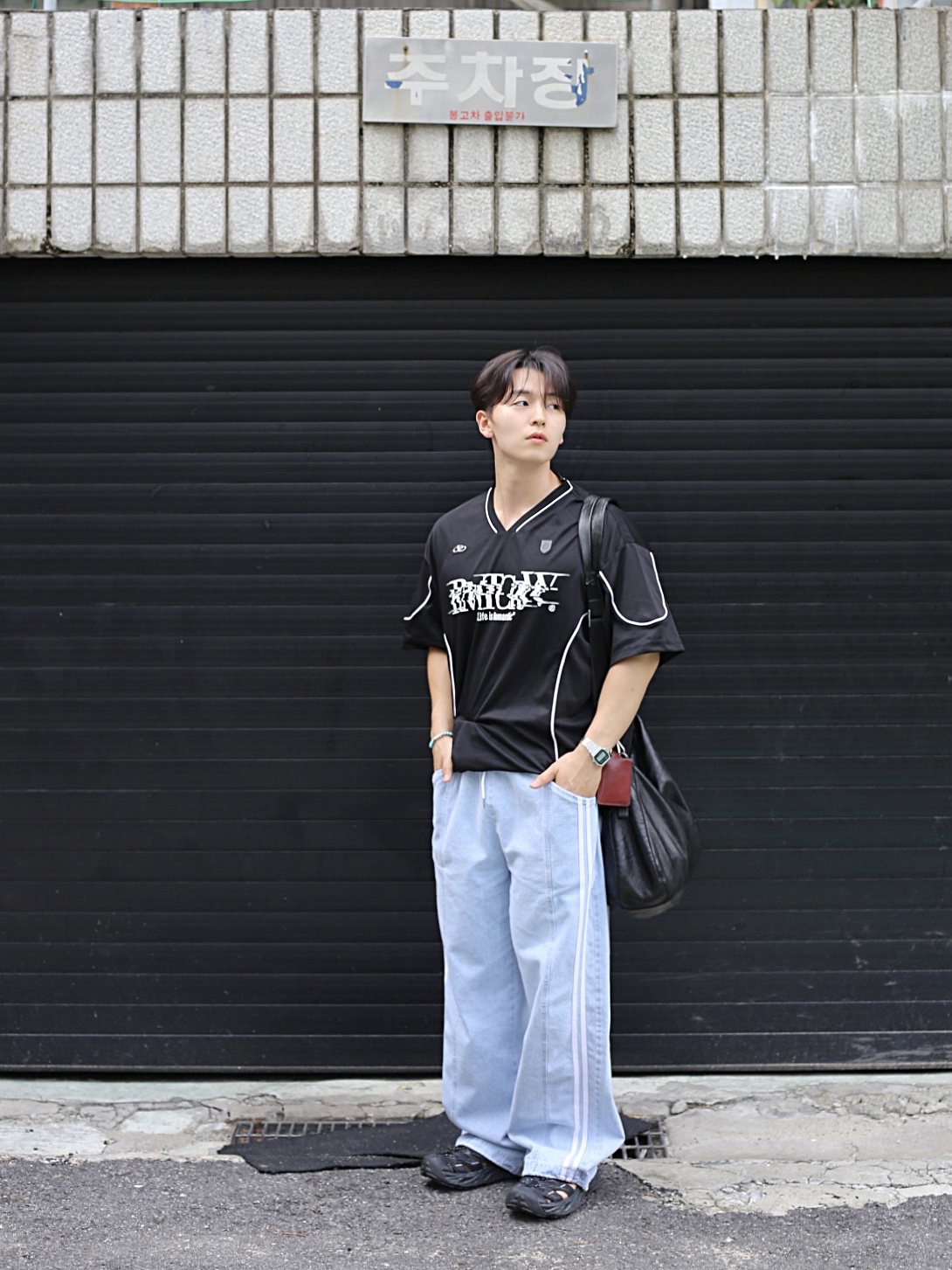 Hoka Hopara Black Castlerock - 24SS, Casio A-158WA-1 착용 스타일 - 3
