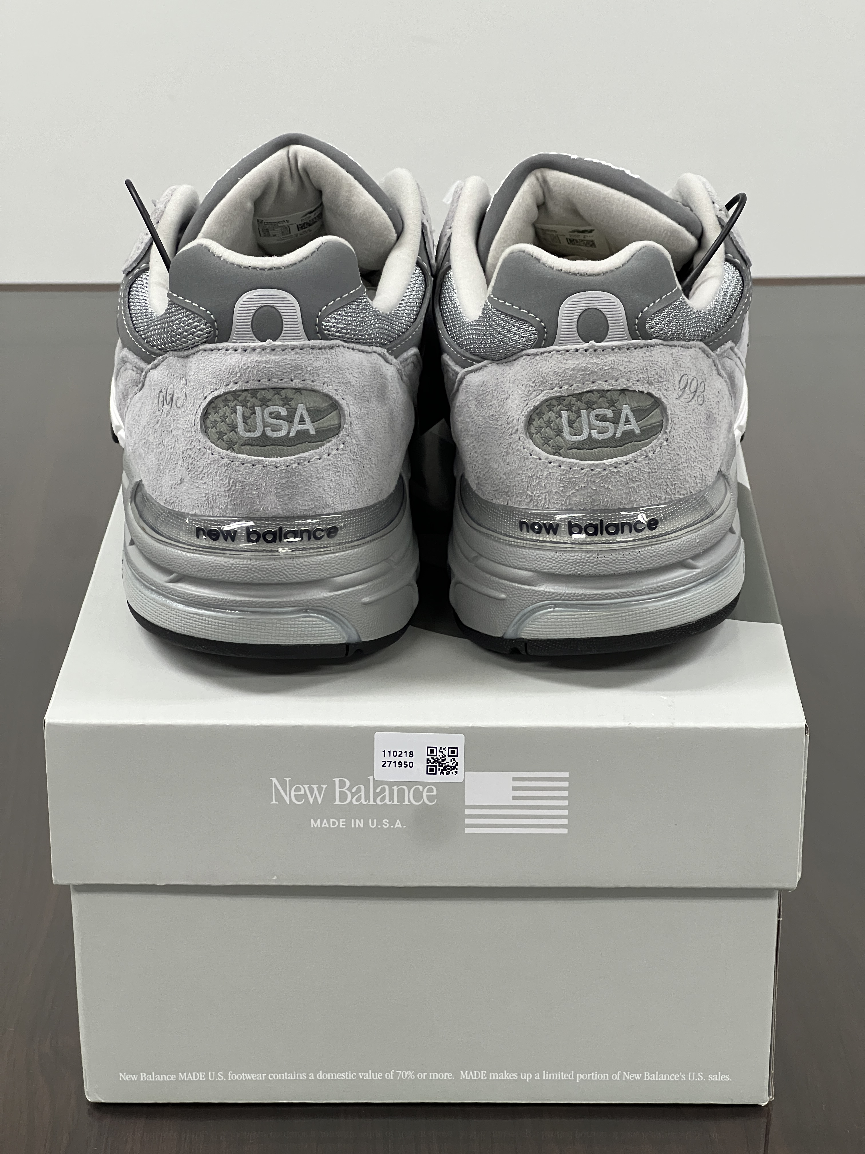 New Balance 993 Made in USA Grey - D Standard 착용 스타일 - 3