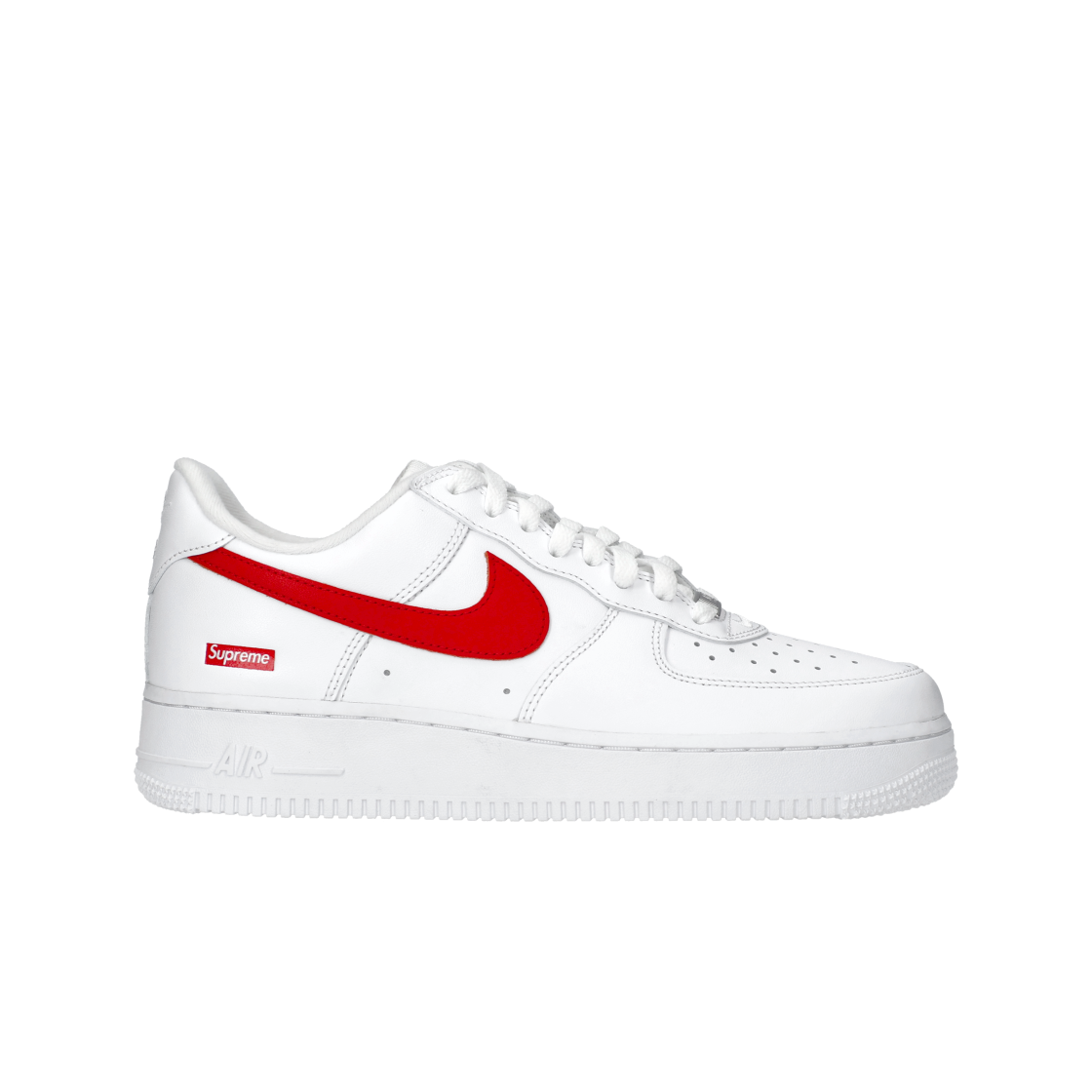 나이키 x 슈프림 에어포스 1 로우 화이트 스피드 레드 - 상하이 스토어 한정(Nike x Supreme Air Force 1 Low White Speed Red - Shanghai Store Exclusive)