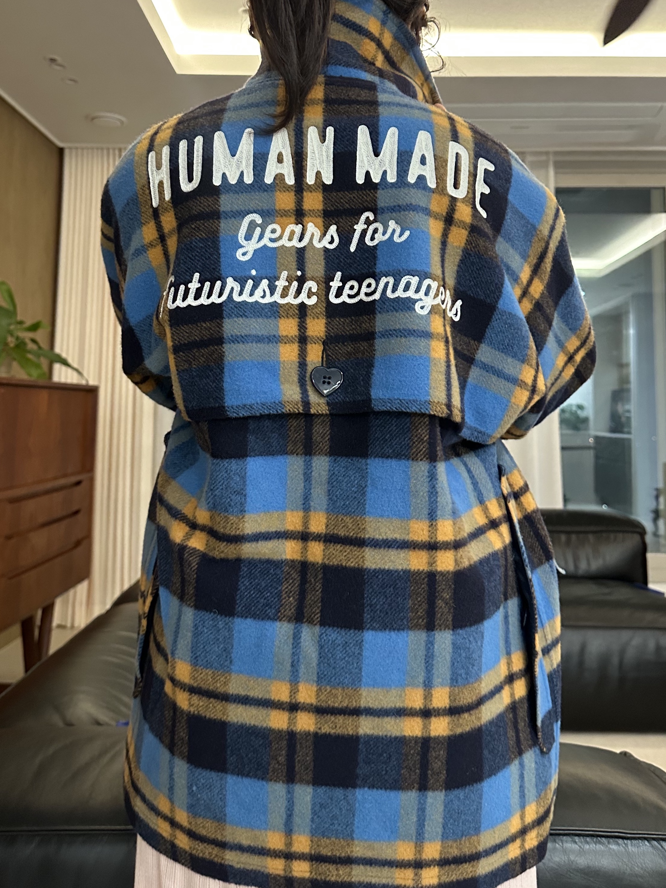 Human Made Hunting Jacket Blue 착용 스타일 - 1