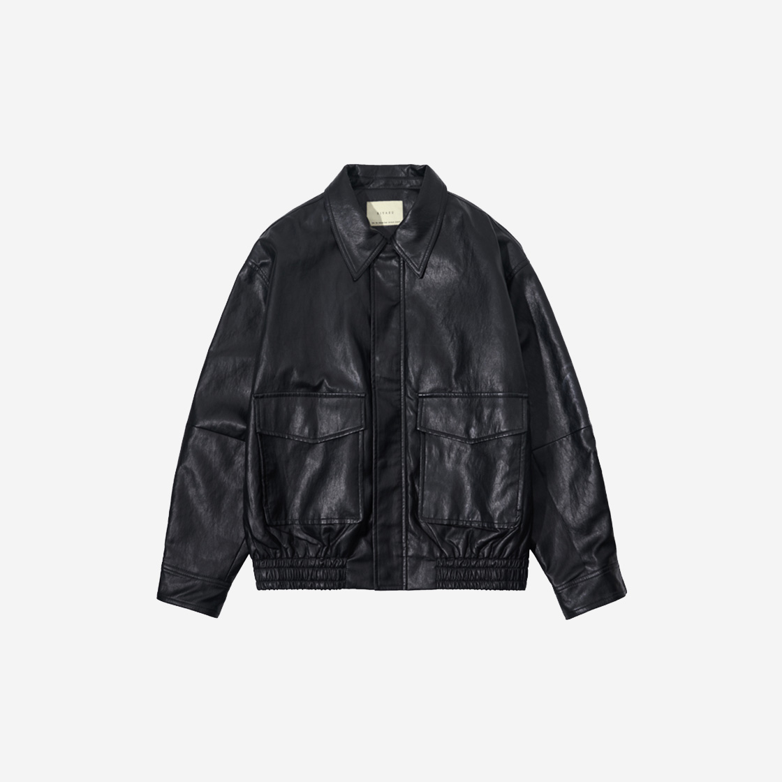 시야쥬 SIOT4079 페이크 레더 봄버 자켓 블랙
