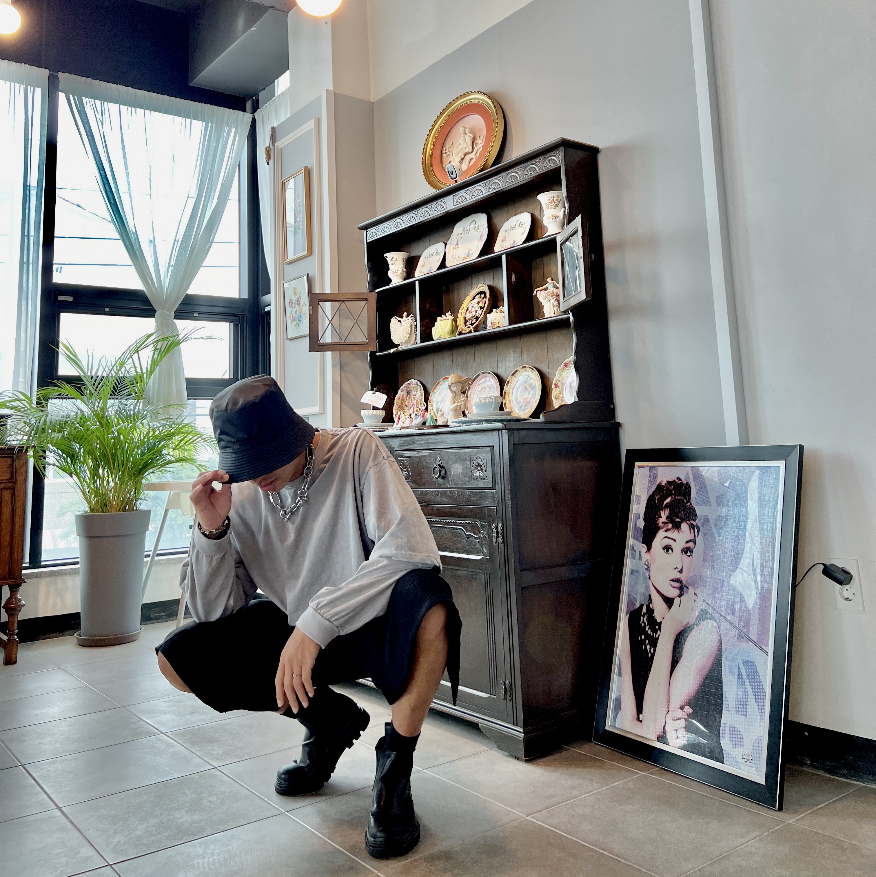 Wooyoungmi Nylon Bucket Hat Black - 23FW 착용 스타일