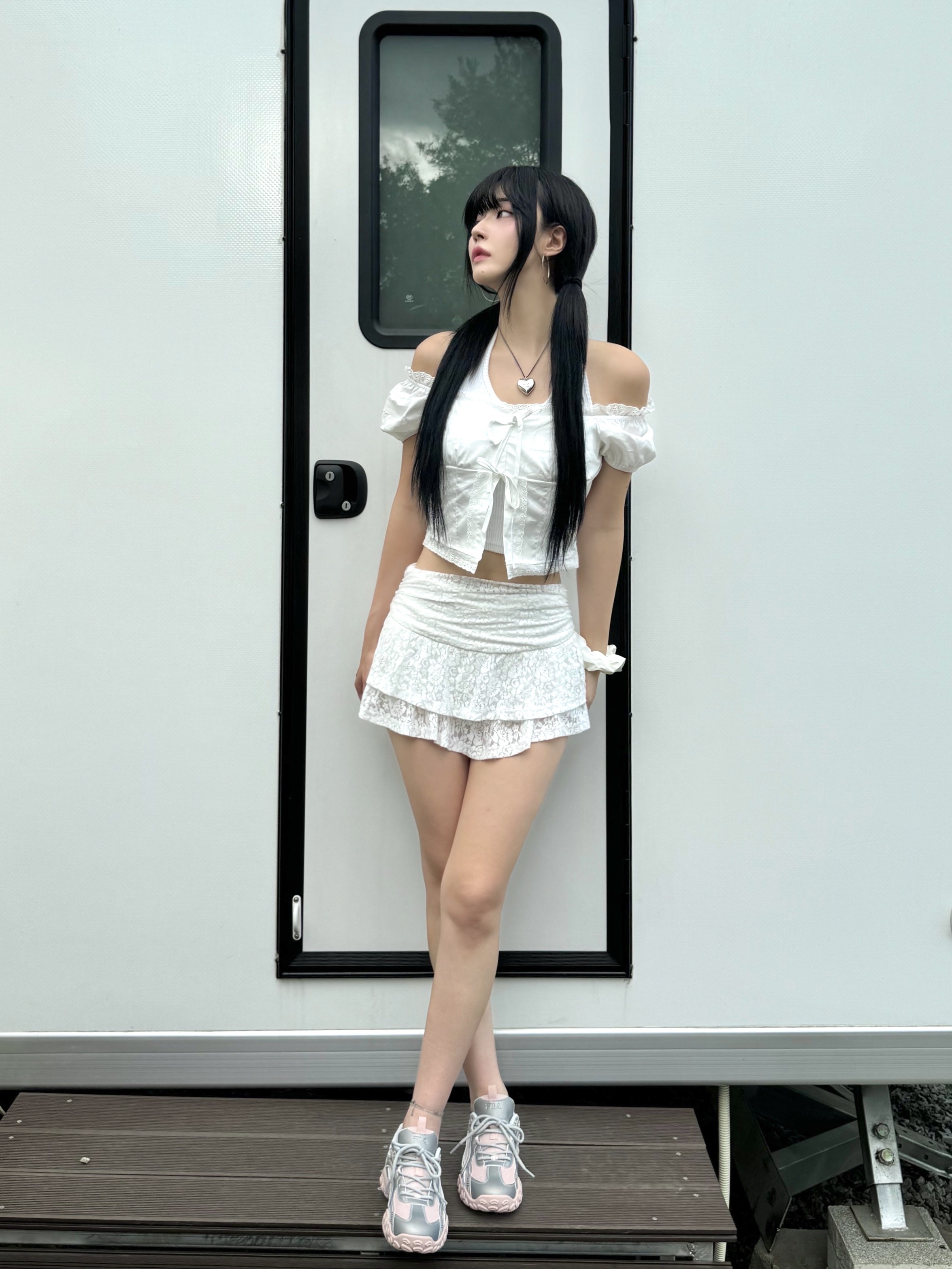 Fila Echappe MS Silver Moon 착용 스타일 - 3