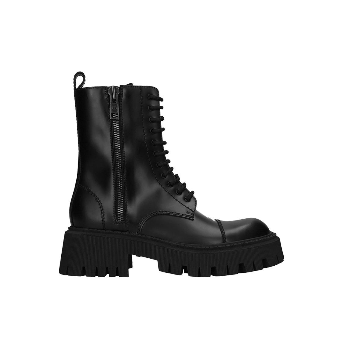 617420WA8E91000 (W) Balenciaga Tractor 20mm Lace-Up Boot Black