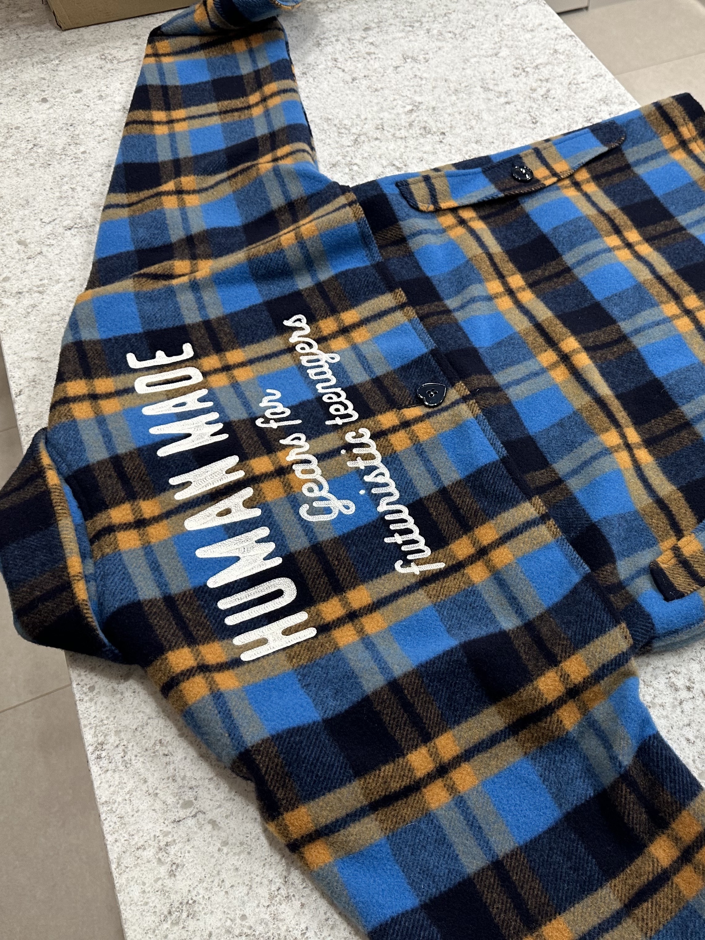 Human Made Hunting Jacket Blue 착용 스타일 - 6