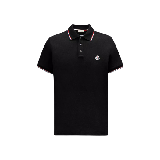 Moncler Logo Patch Polo Shirt Black - 24FW
