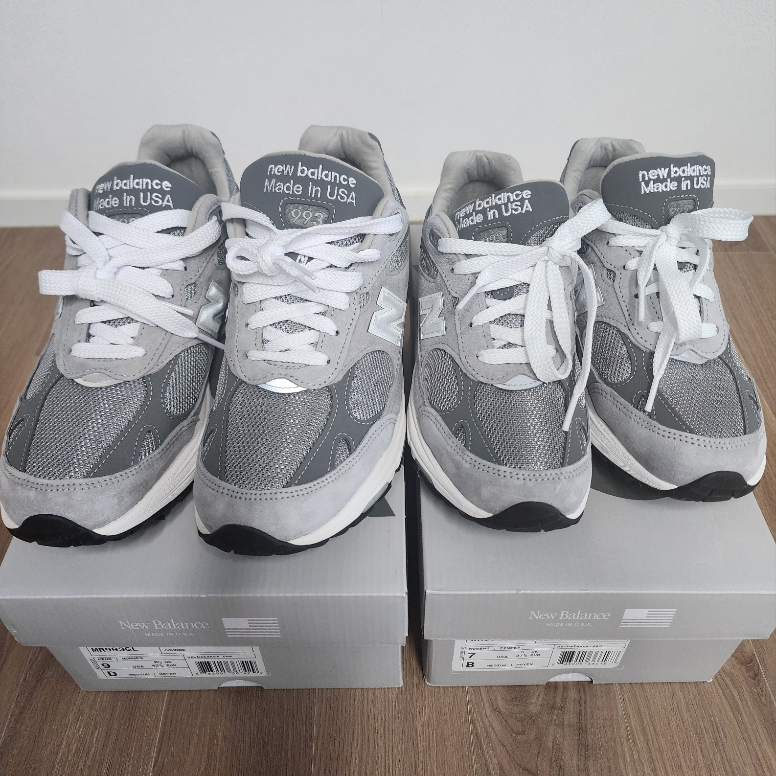 New Balance 993 Made in USA Grey - D Standard, (W) New Balance 993 Made in USA Grey - B Standard 착용 스타일 - 1