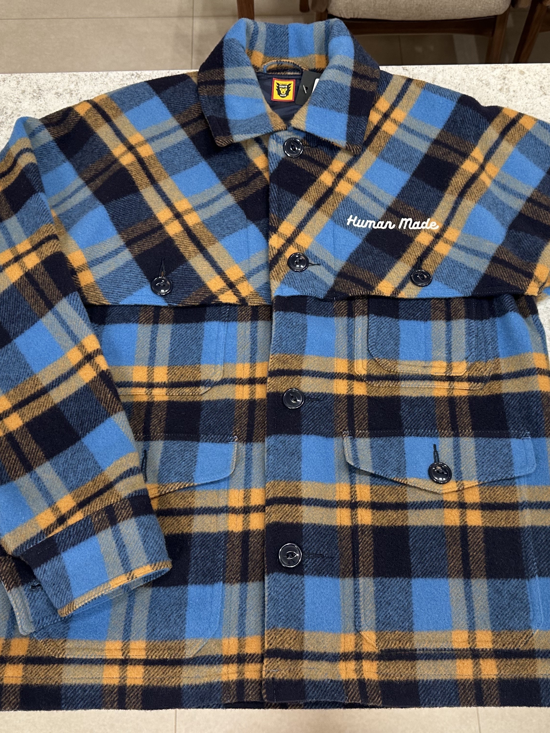 Human Made Hunting Jacket Blue 착용 스타일 - 4