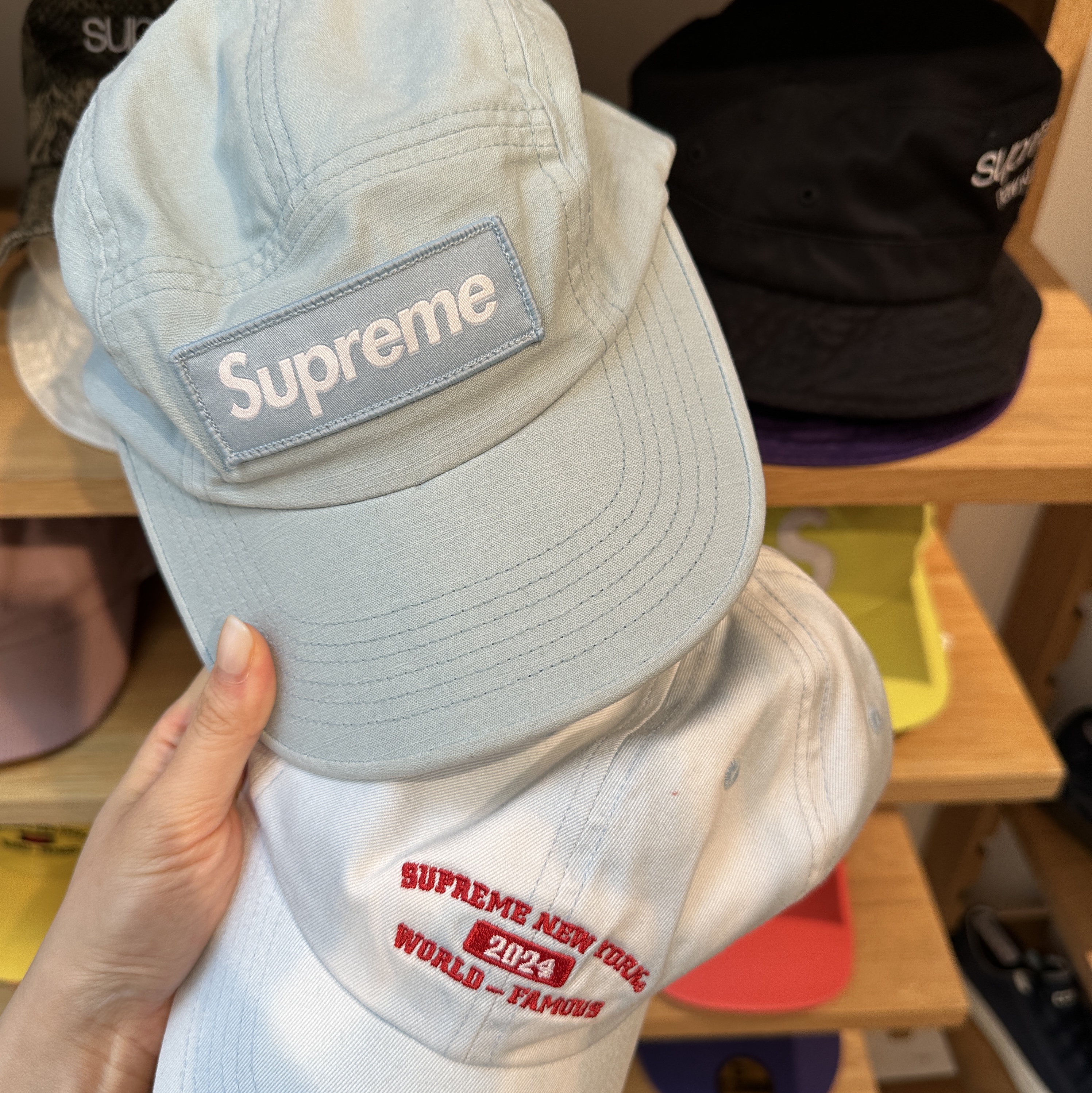 Supreme Military Camp Cap Light Blue - 24SS 착용 스타일