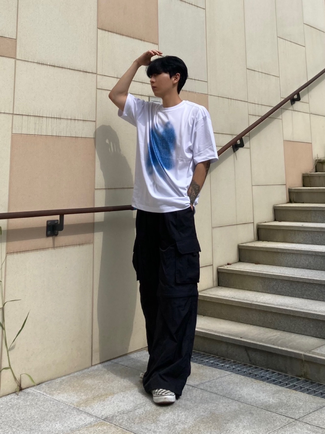 Vans Slip-On Checkerboard 착용 스타일 - 3