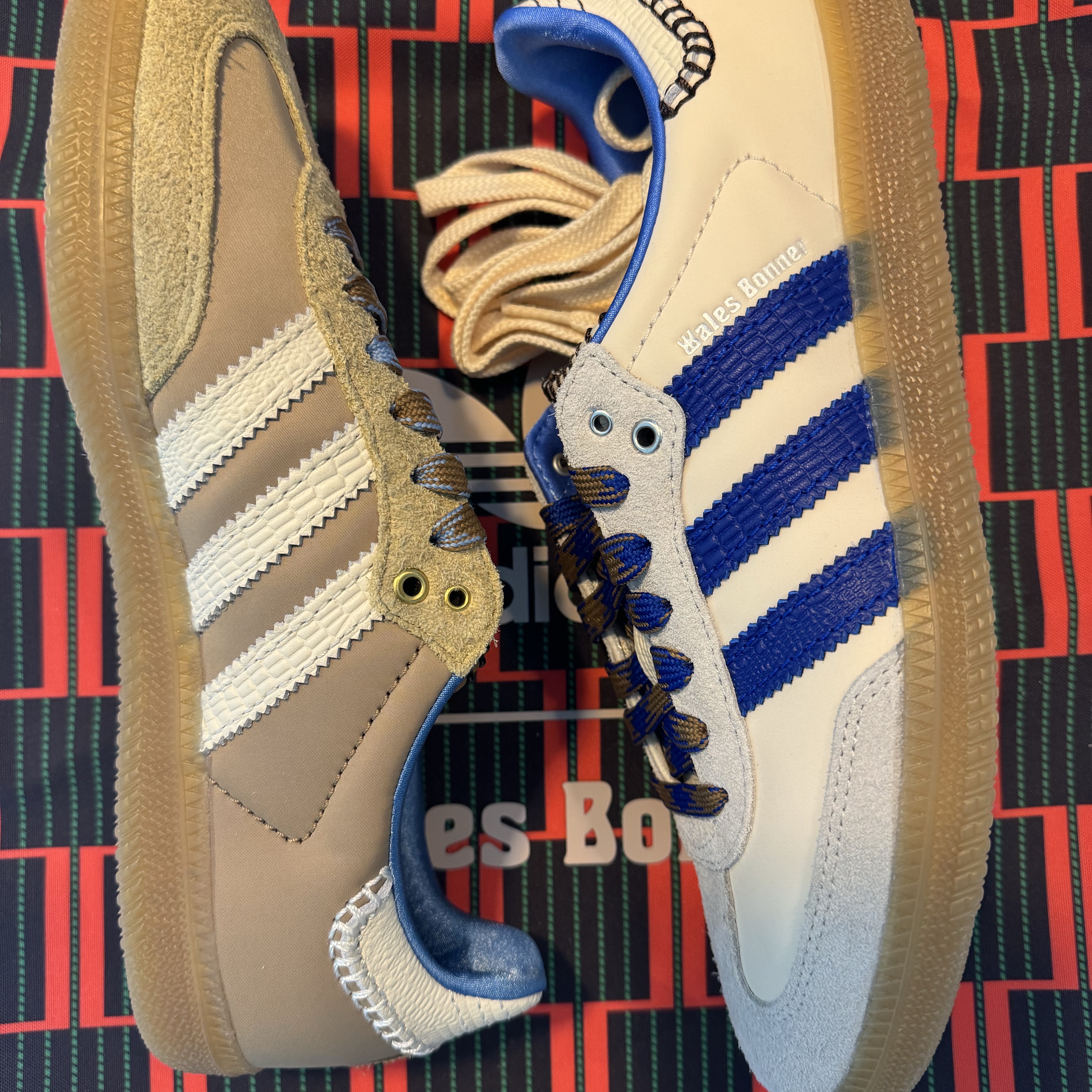 Adidas x Wales Bonner Samba Supplier Colour Wonder White, Adidas x Wales Bonner Samba Wonder Clay Royal Blue 착용 스타일 - 7