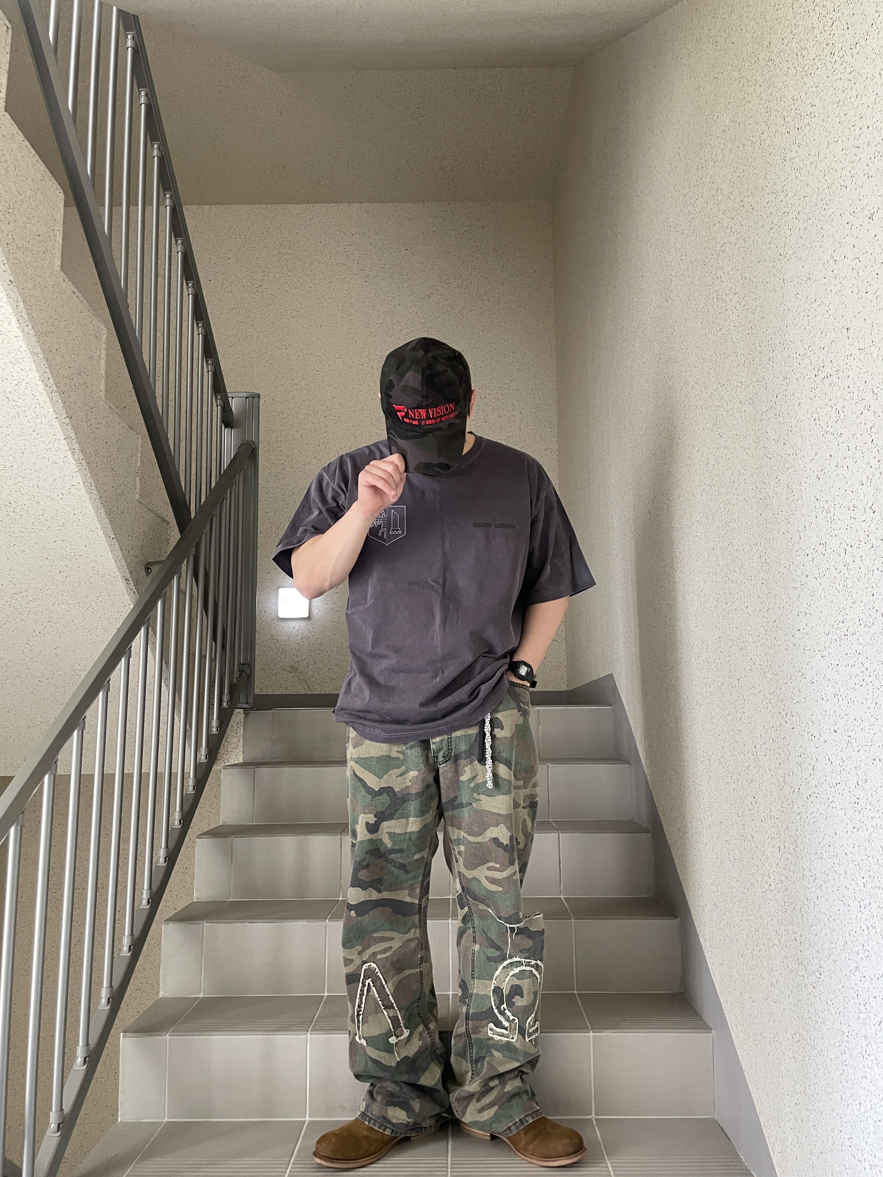 ETCE New Vision Camo Cap Night Jungle 착용 스타일 - 3