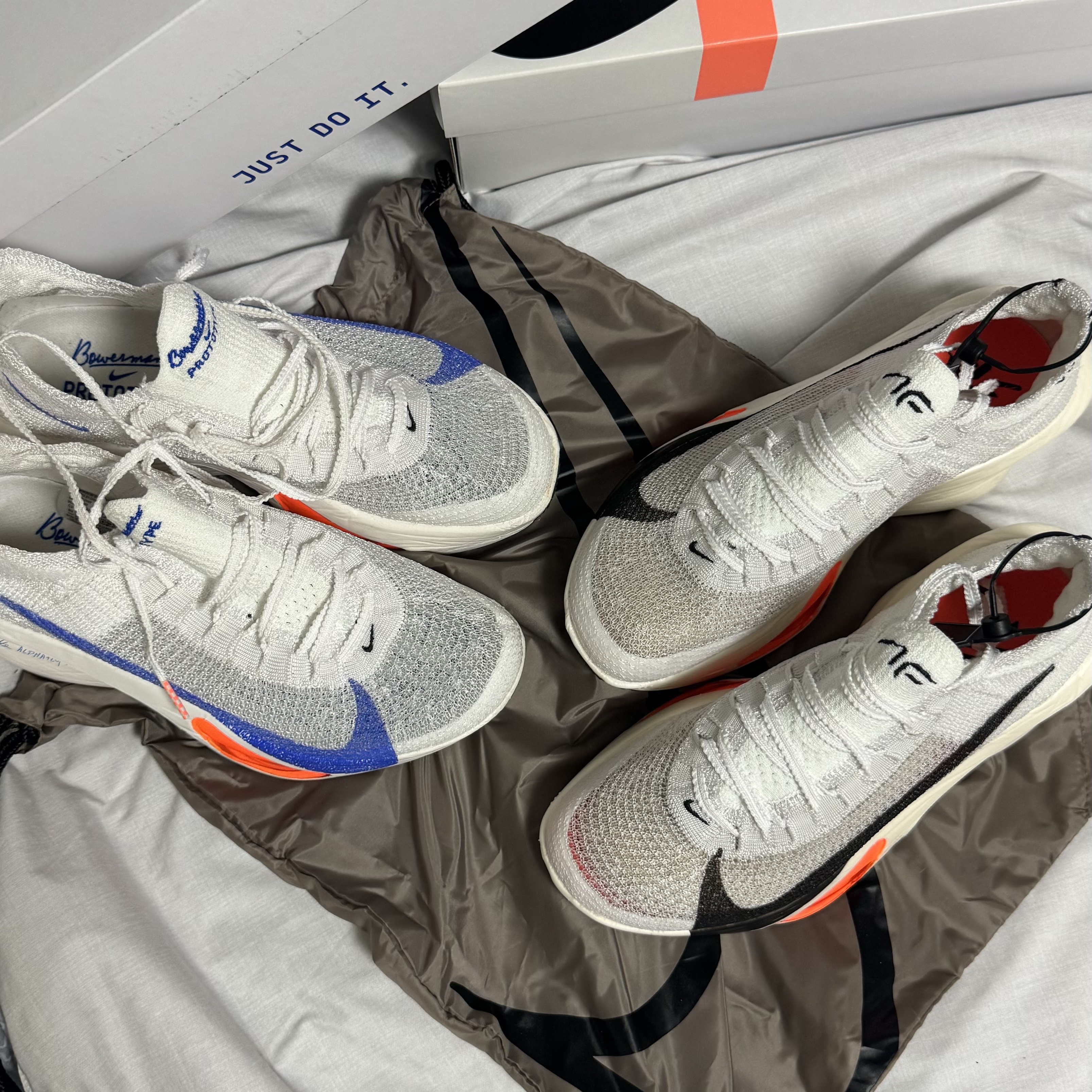 Nike Air Zoom Alphafly Next% 3 Proto White Total Orange 착용 스타일 - 2