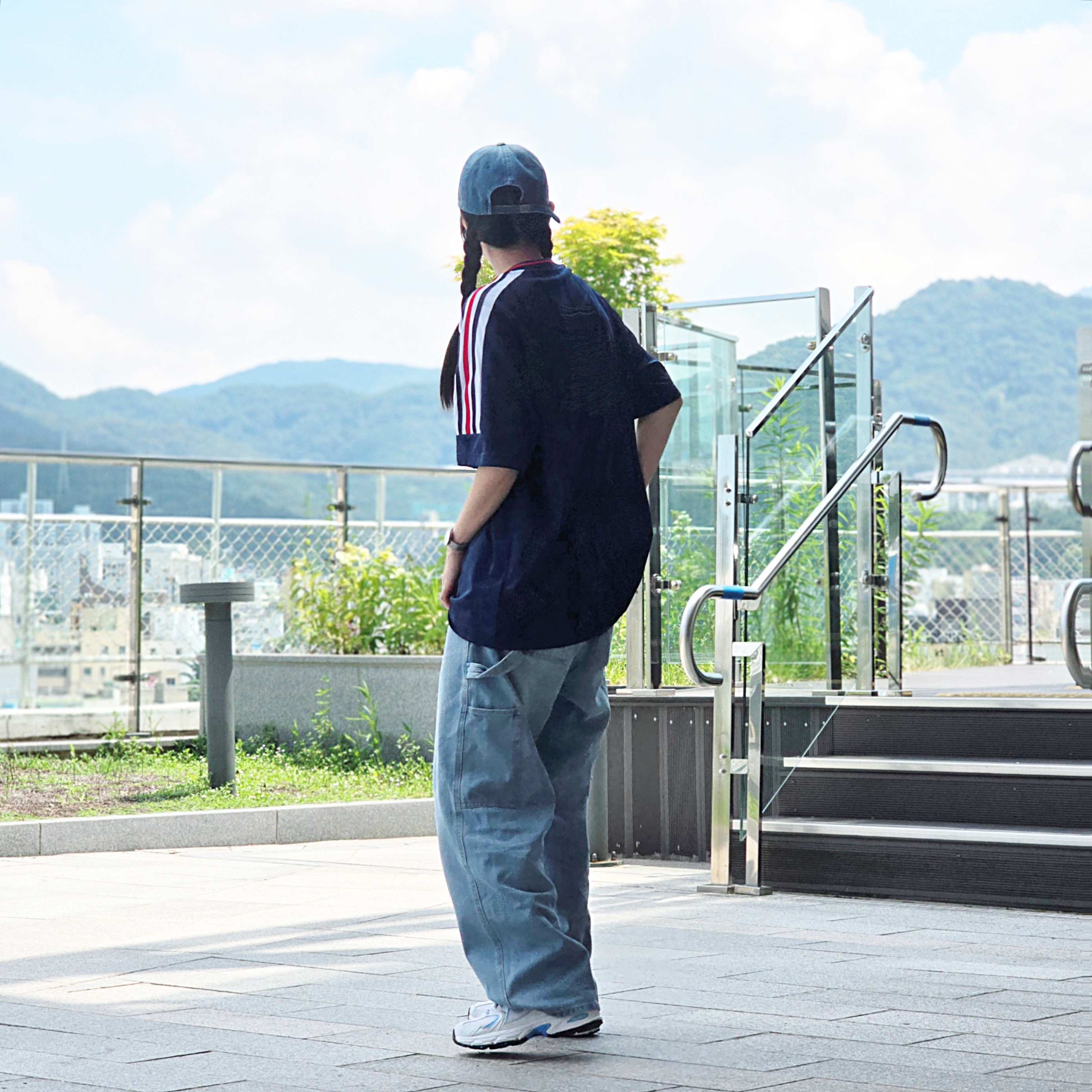 Adidas House of Tiro Nations Pack T-Shirt Team Navy Blue 2 - KR Sizing, New Balance 530 Sky Blue 착용 스타일 - 2