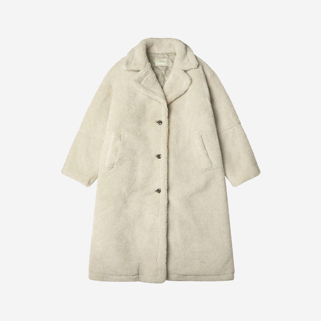 시야쥬 SIOT4095 울 블렌드 테디 롱코트 베이지