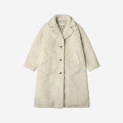 Siyazu SIOT4095 Wool Blend Teddy Long Coat Beige
